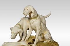 Royal Dux Figure of Two Hunting Dogs