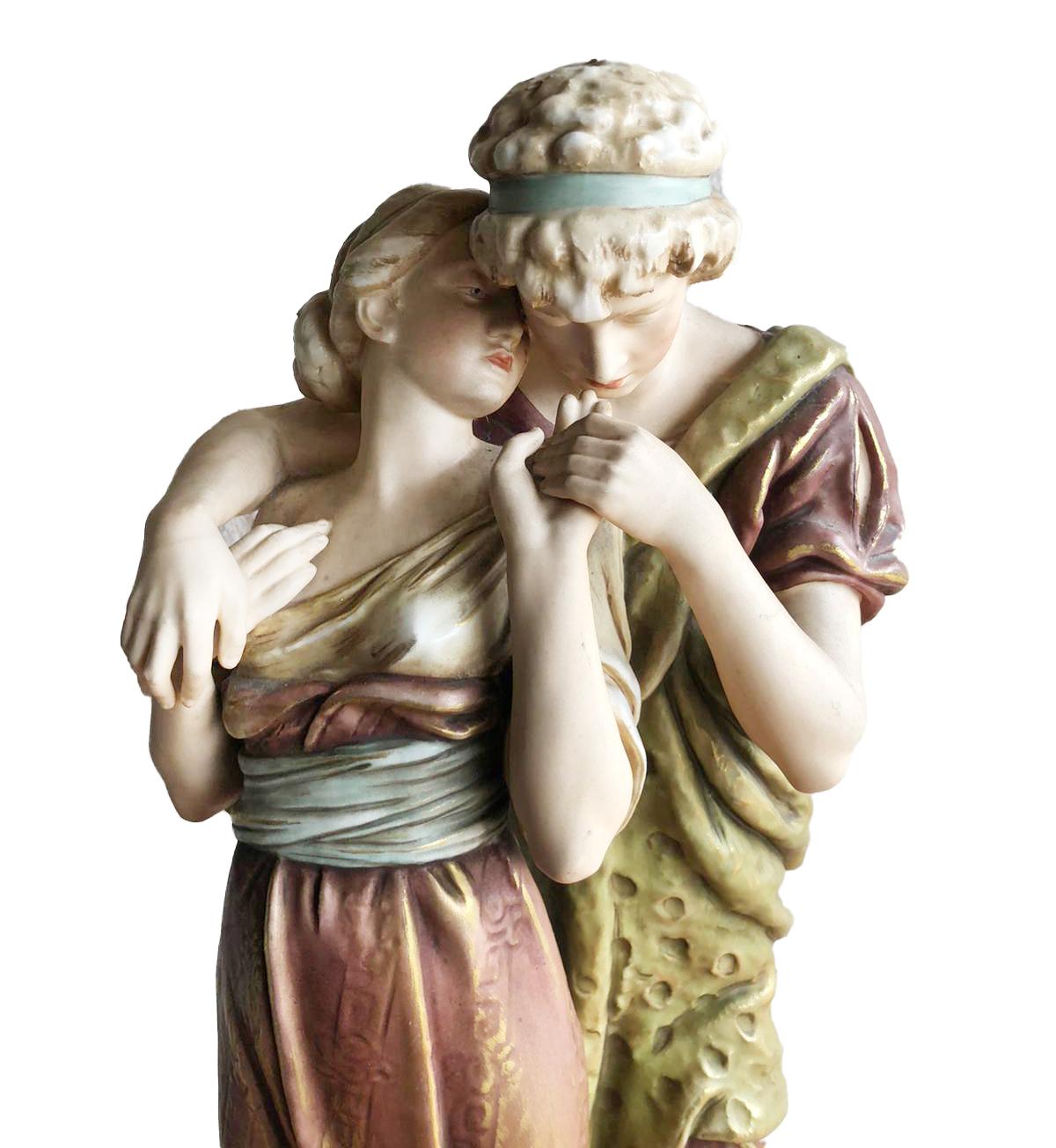 Porcelain Royal Dux Figure The Lovers For Sale