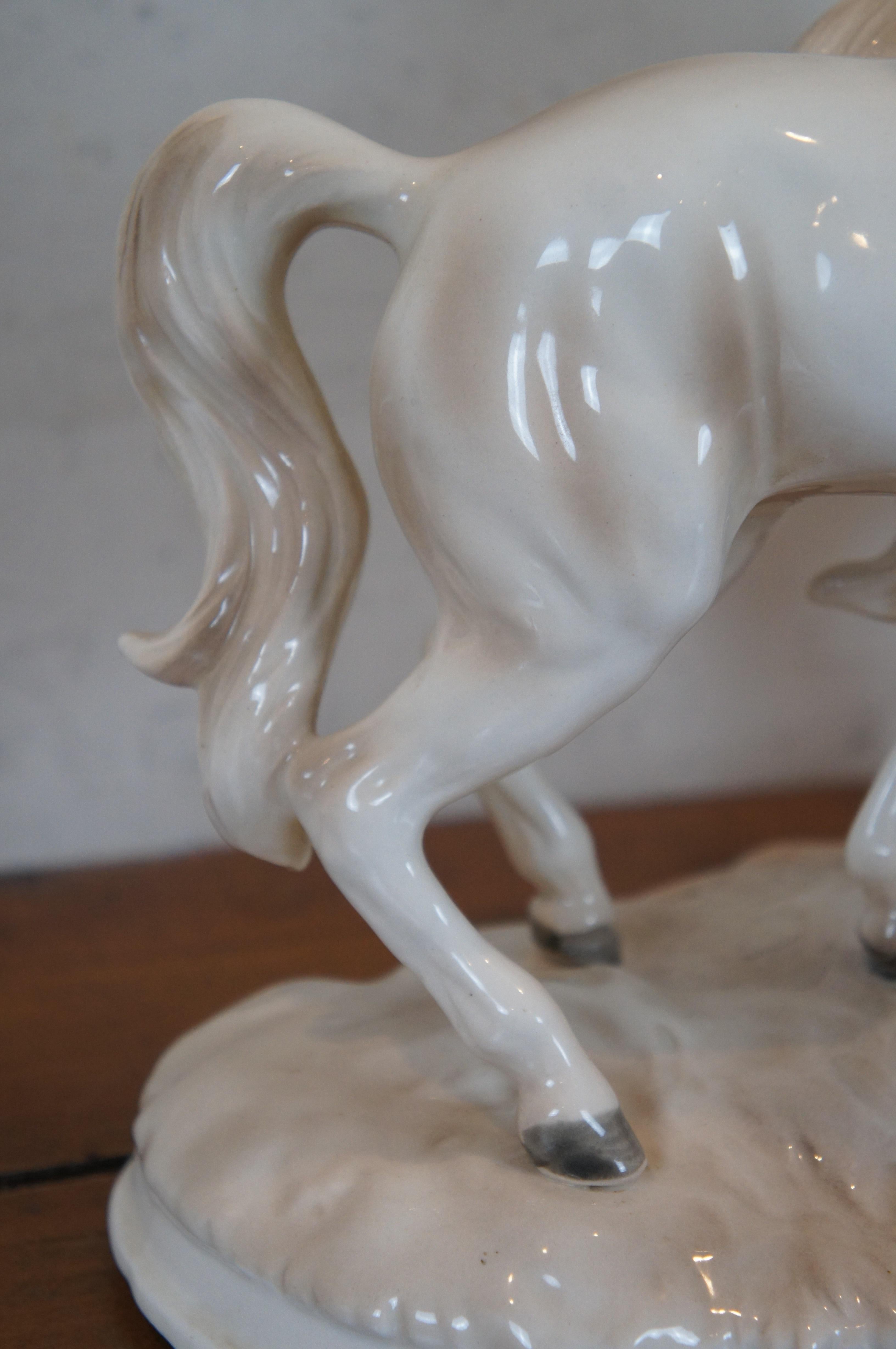 Royal Dux J. Stewarle Czech Porcelain Equestrian Horse Stallion Sculpture 7