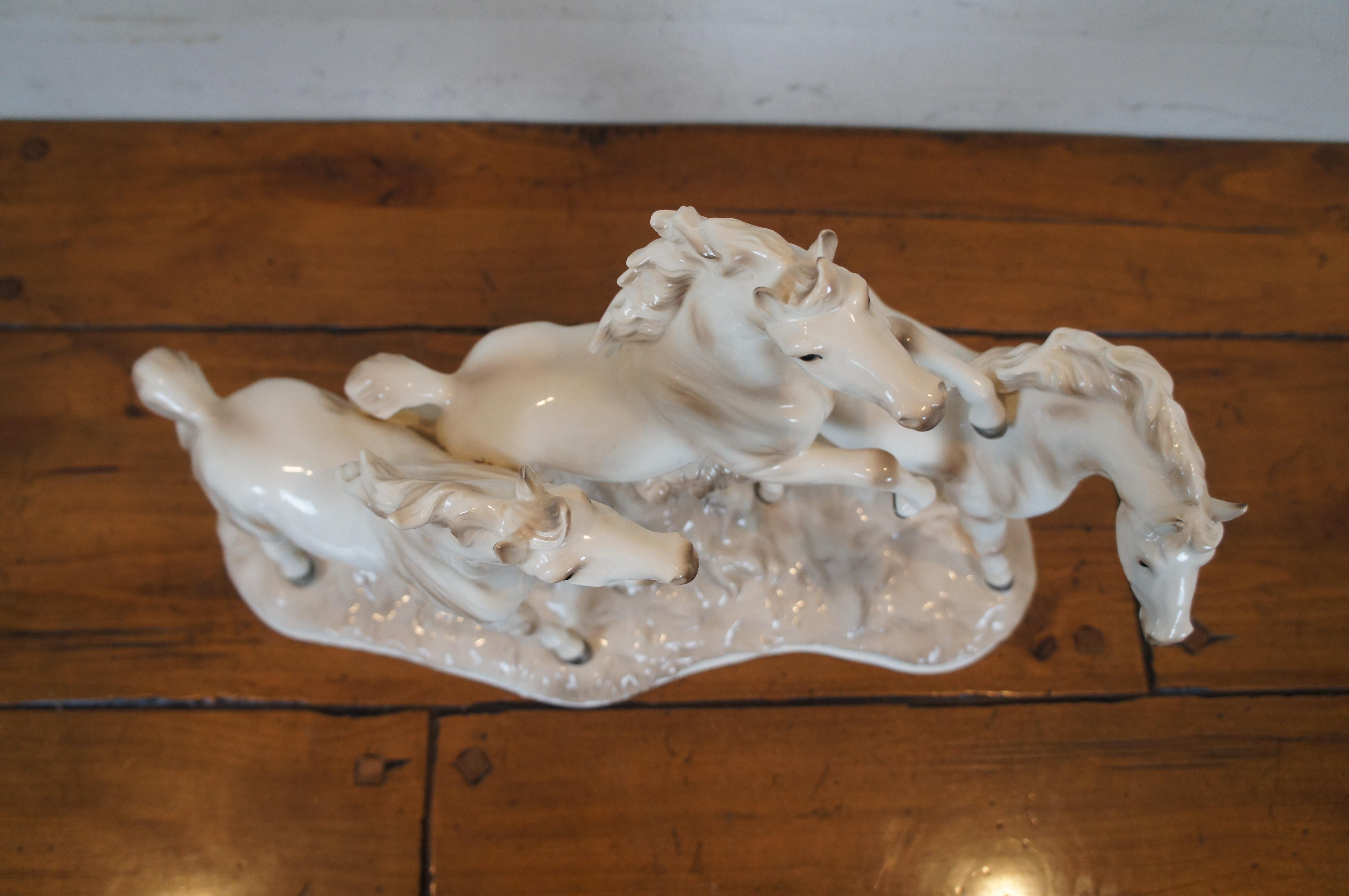 Royal Dux J. Stewarle Czech Porcelain Equestrian Horse Stallion Sculpture 1