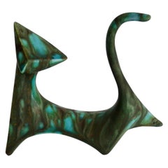 Royal Dux Marbled Glaze Cat Figurine