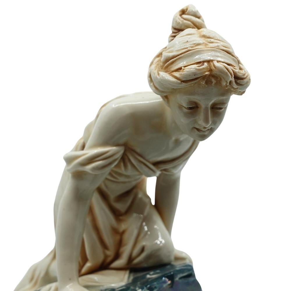 Early 20th Century Royal Dux Marbleized Jasperware Art Nouveau Amphora Figural Pottery Tray 1910