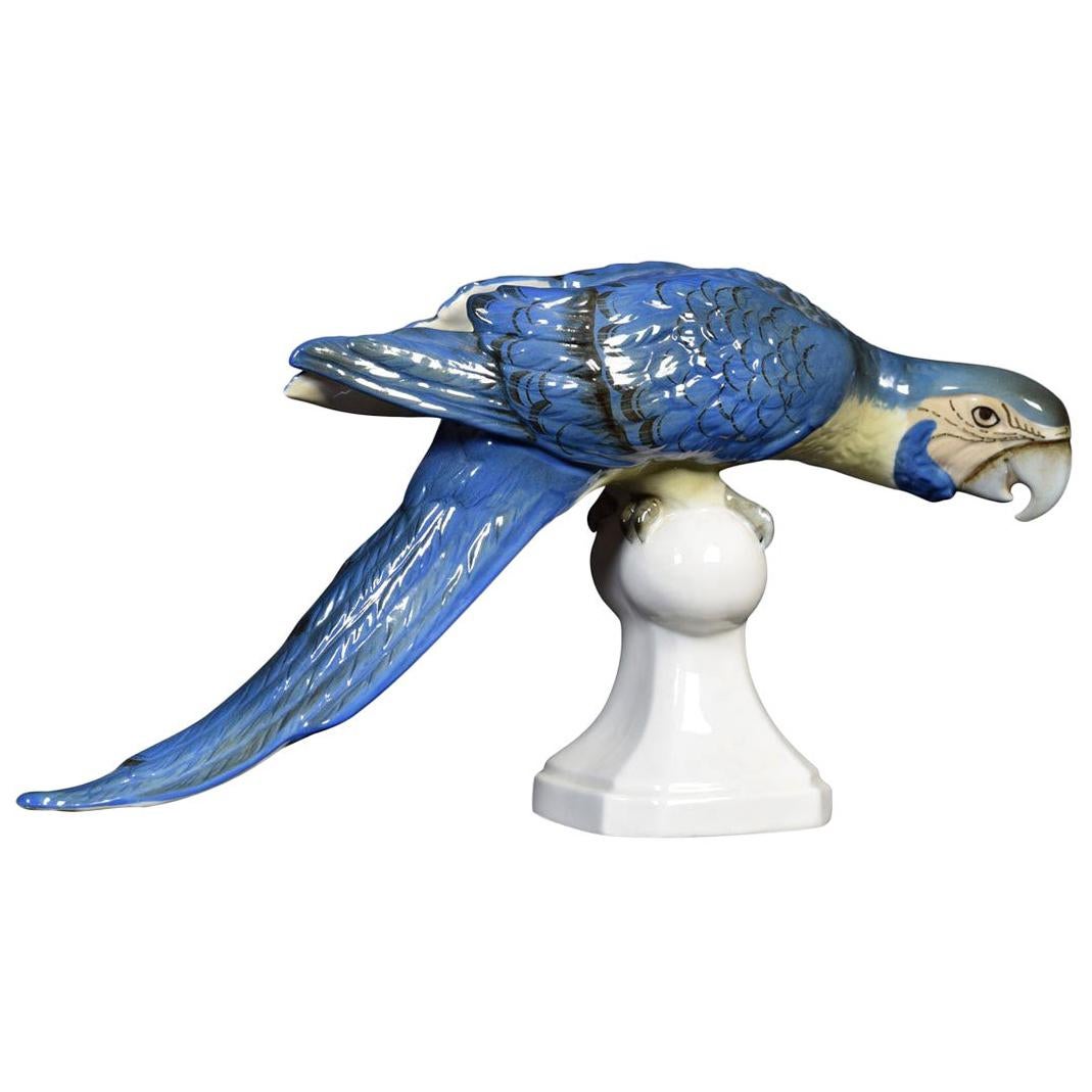 Royal Dux Model of a Blue Macaw