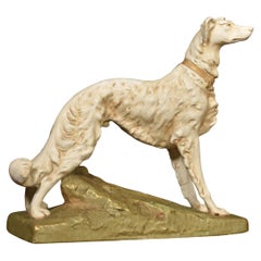 Antique Royal Dux Model of a Borzoi Dog