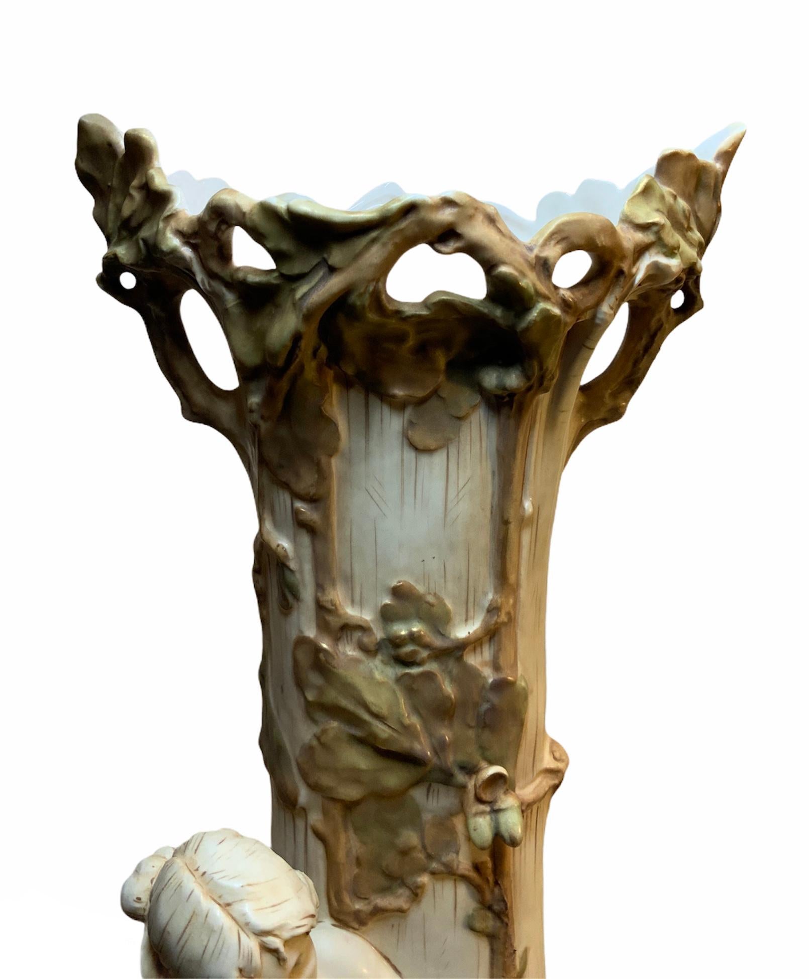 Royal Dux Pair of Art Nouveau Tall Vases 1