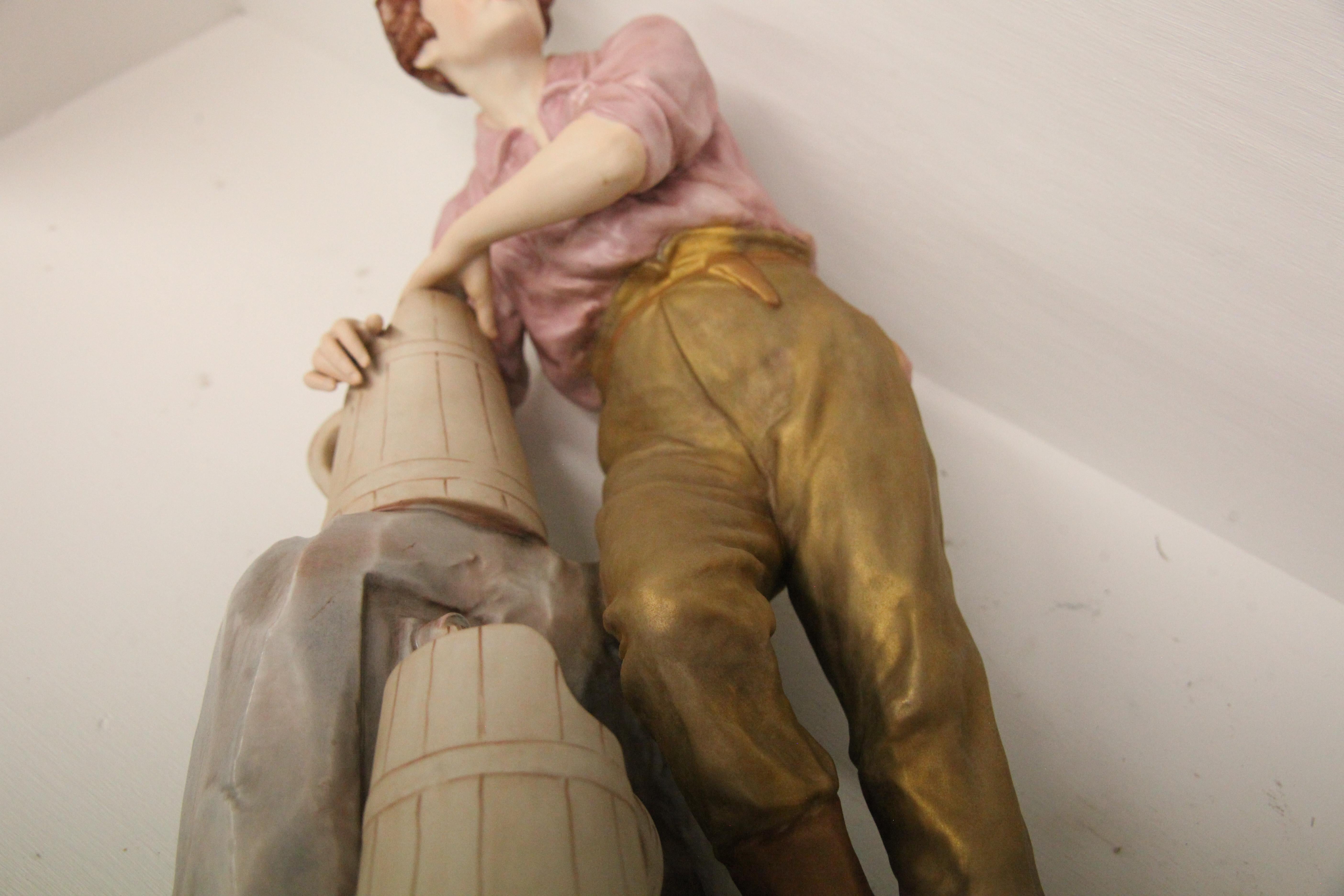 Pottery Royal Dux Pheasant Boy Figurine For Sale