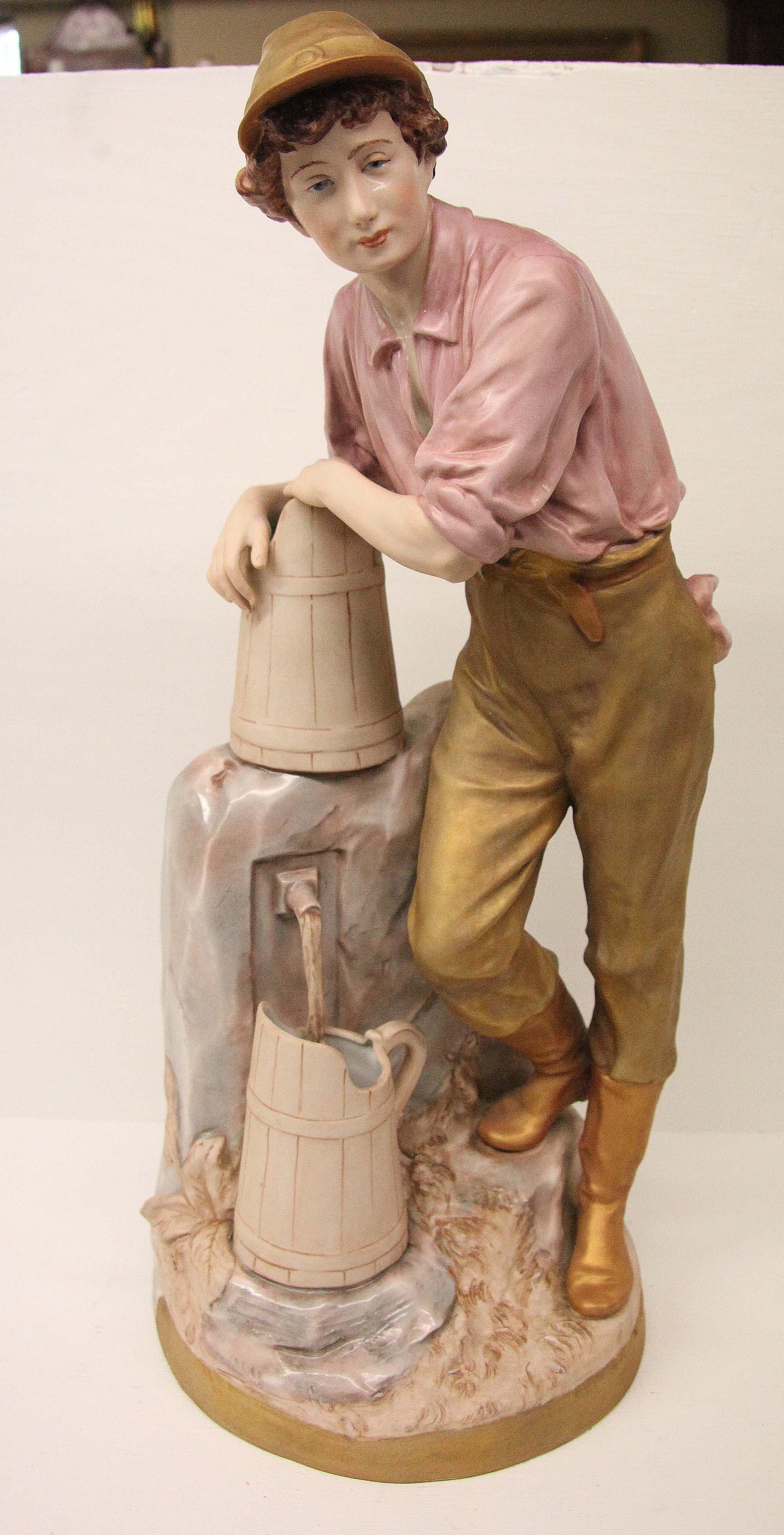 Royal Dux Pheasant Boy Figurine For Sale 3