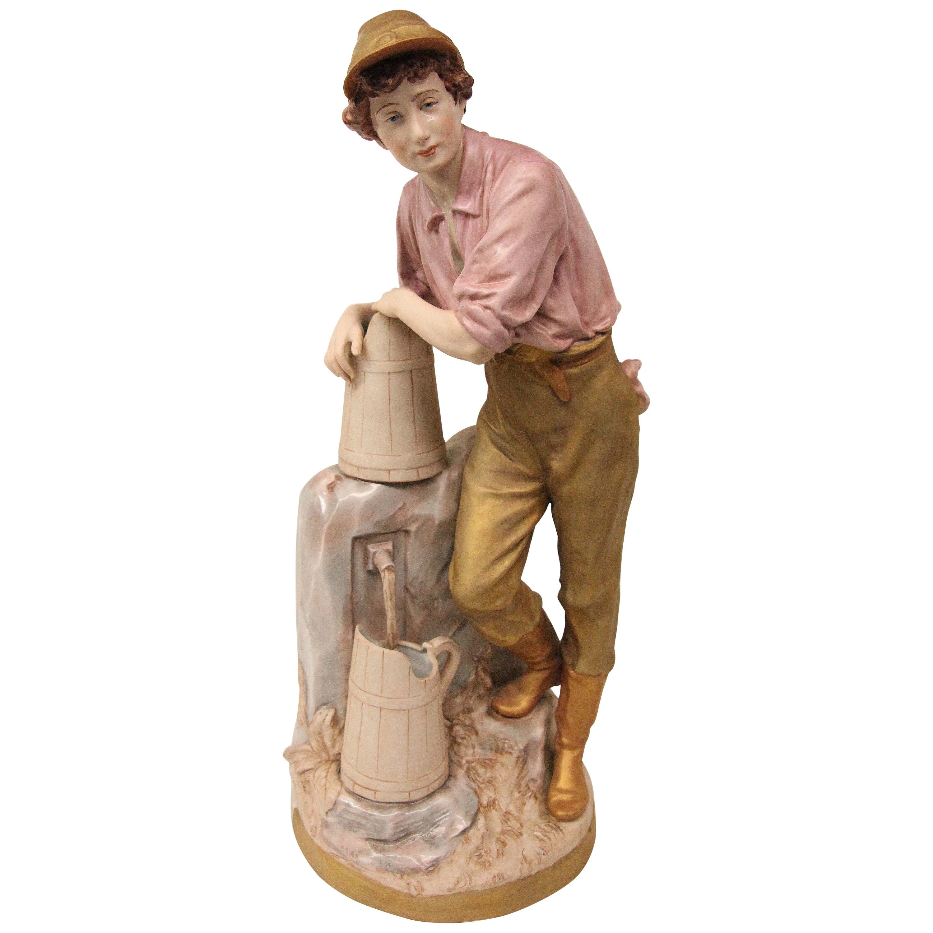Royal Dux Pheasant Boy Figurine For Sale