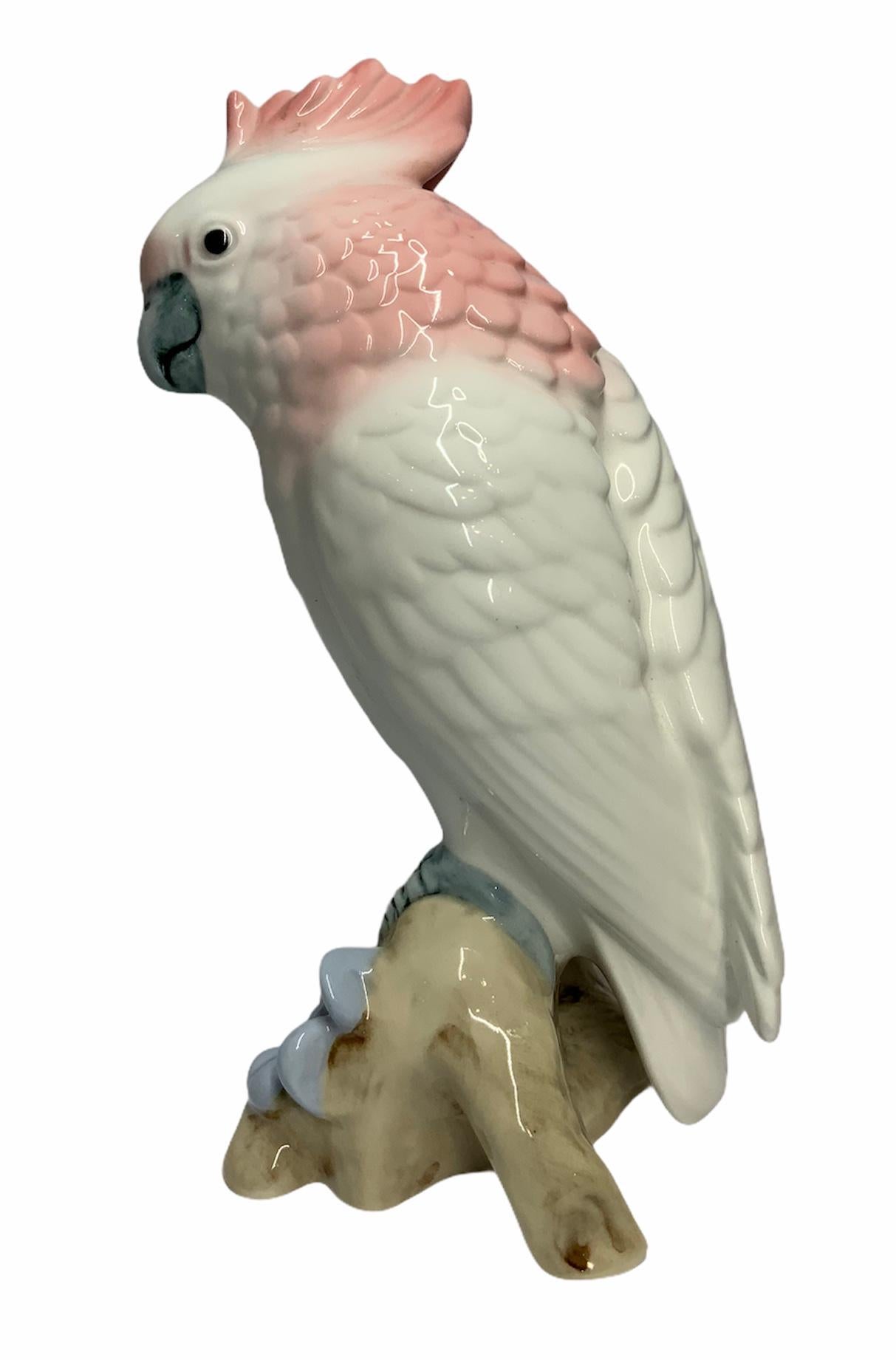 Czech Royal Dux Porcelain Cockatoo Figure