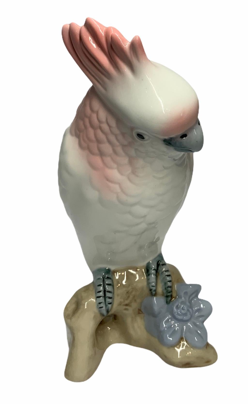 Hand-Painted Royal Dux Porcelain Cockatoo Figure