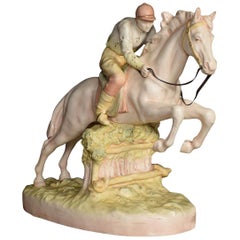 Royal Dux Porcelain Figure of a Jumping Race Horse
