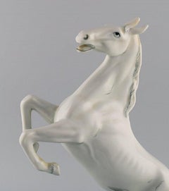 Royal Dux, Prancing Horse in Hand-Painted Porcelain, 1940s