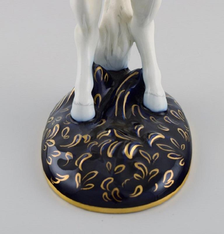 Mid-20th Century Royal Dux, Prancing Horse in Hand-Painted Porcelain, 1940s For Sale