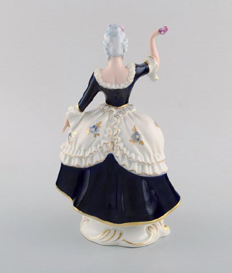 Mid-20th Century Royal Dux, Rococo Couple in Hand Painted Porcelain, 1940s For Sale