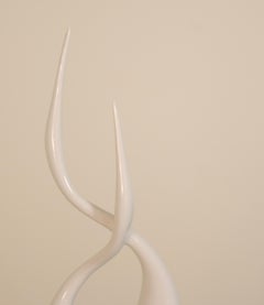 Royal Dux Scultura di coppia di gru in porcellana bianca