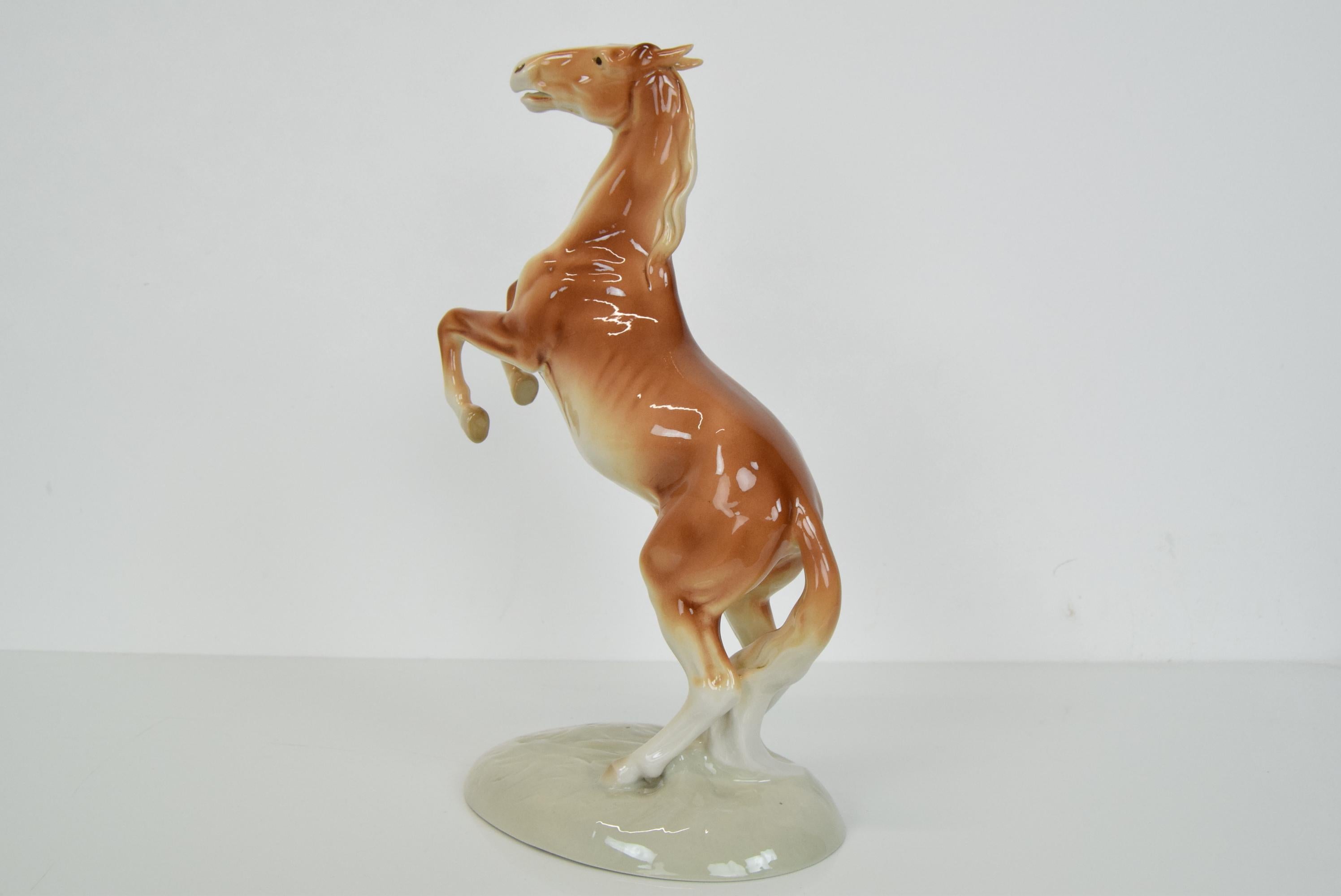 Royal Dux, Prancing Horse/Porcelain, 1940's In Good Condition For Sale In Praha, CZ