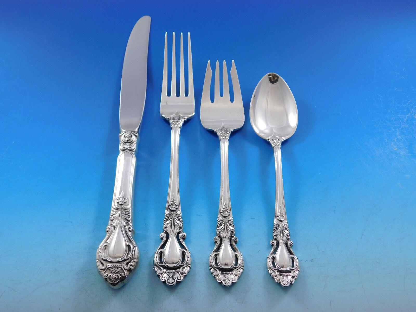 Royal Dynasty by Stieff Sterling Silver Flatware Set for 12 Service 72 Pcs In Excellent Condition For Sale In Big Bend, WI