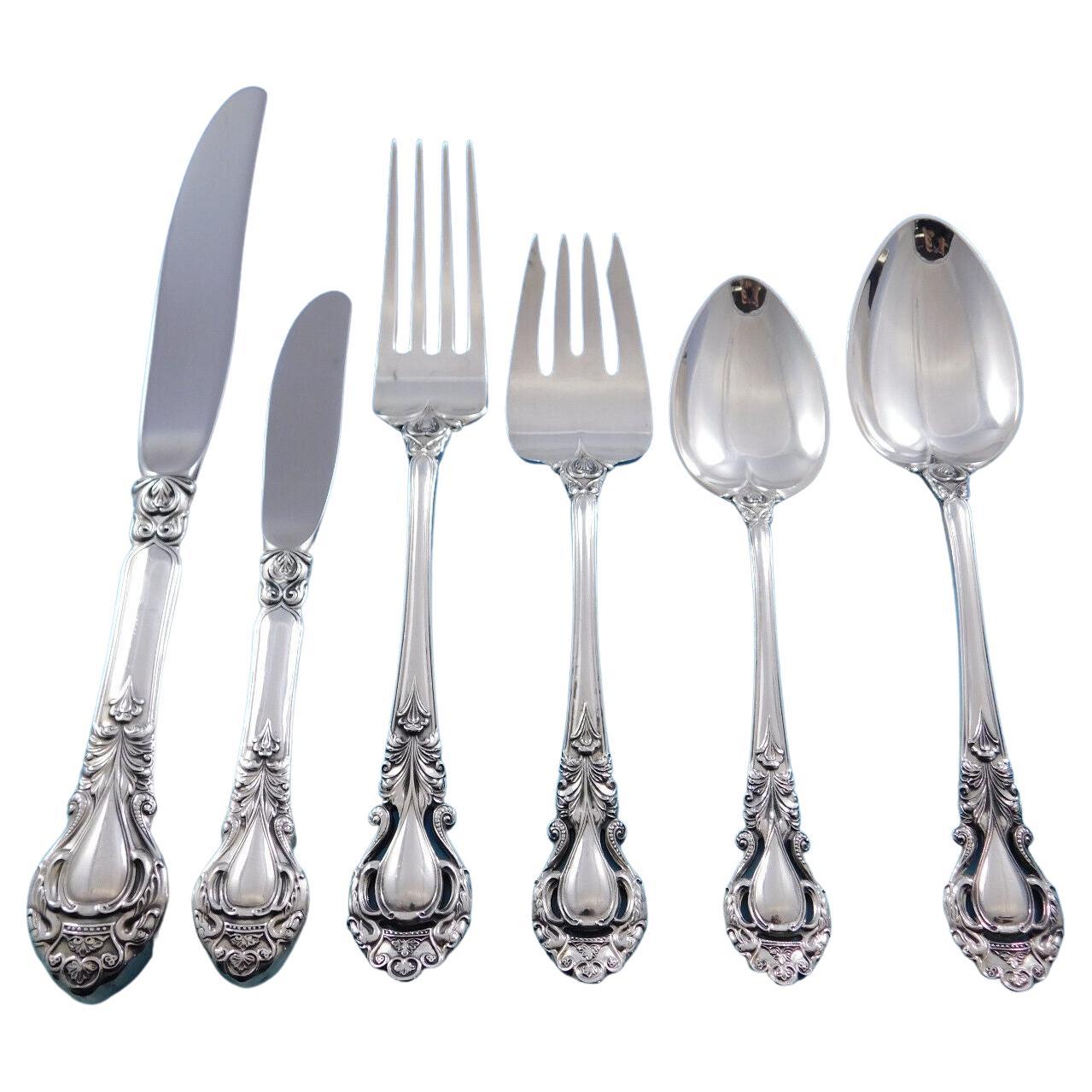 Royal Dynasty by Stieff Sterling Silver Flatware Set for 12 Service 72 Pcs For Sale
