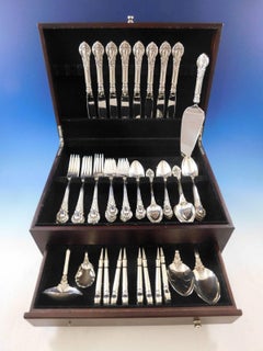 Service de couverts en argent sterling Royal Dynasty de Stieff pour 8 personnes 53 pièces