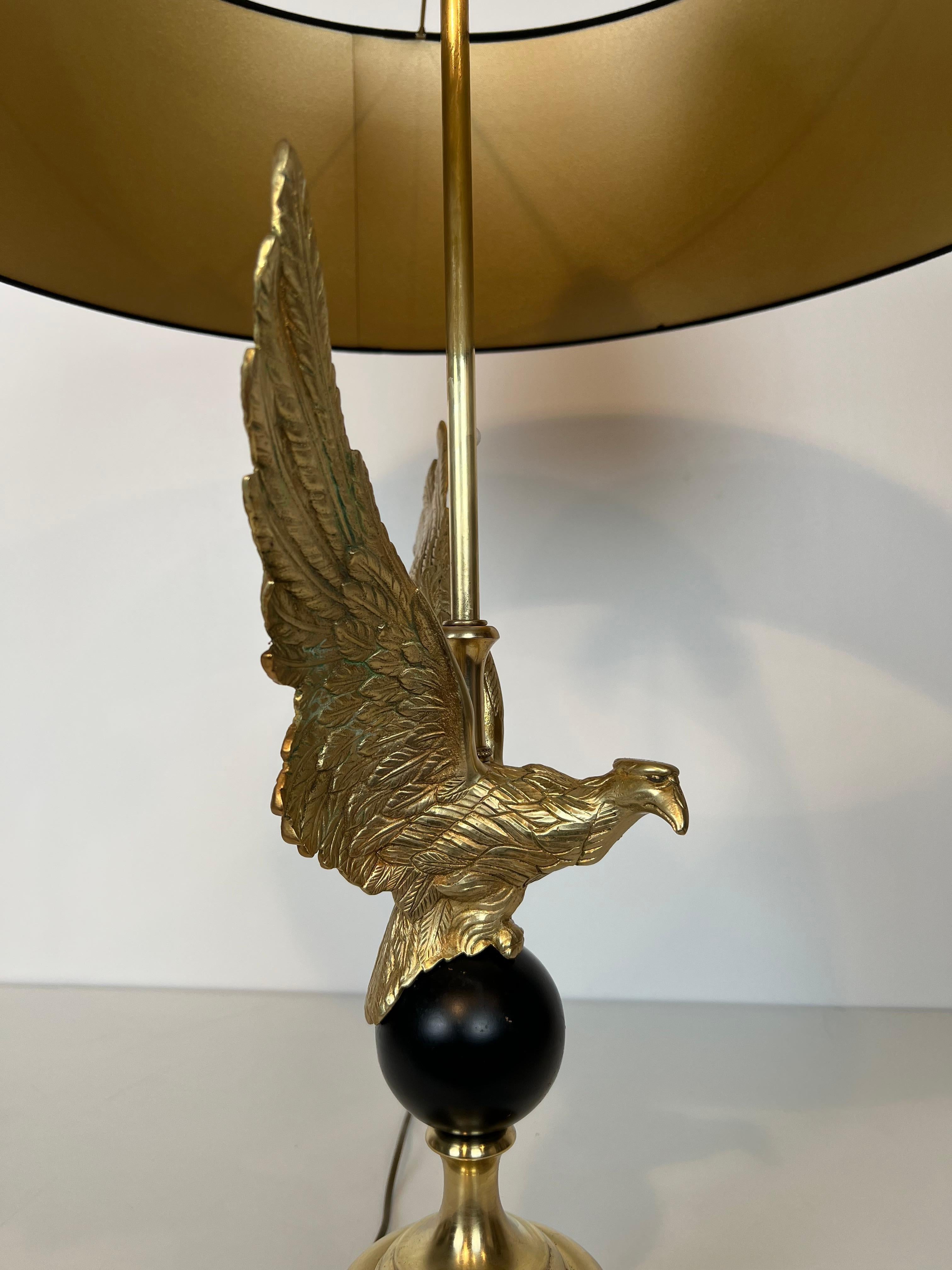 Royal Eagle Bronze Table Lamp in the Style of Maison Charles For Sale 4