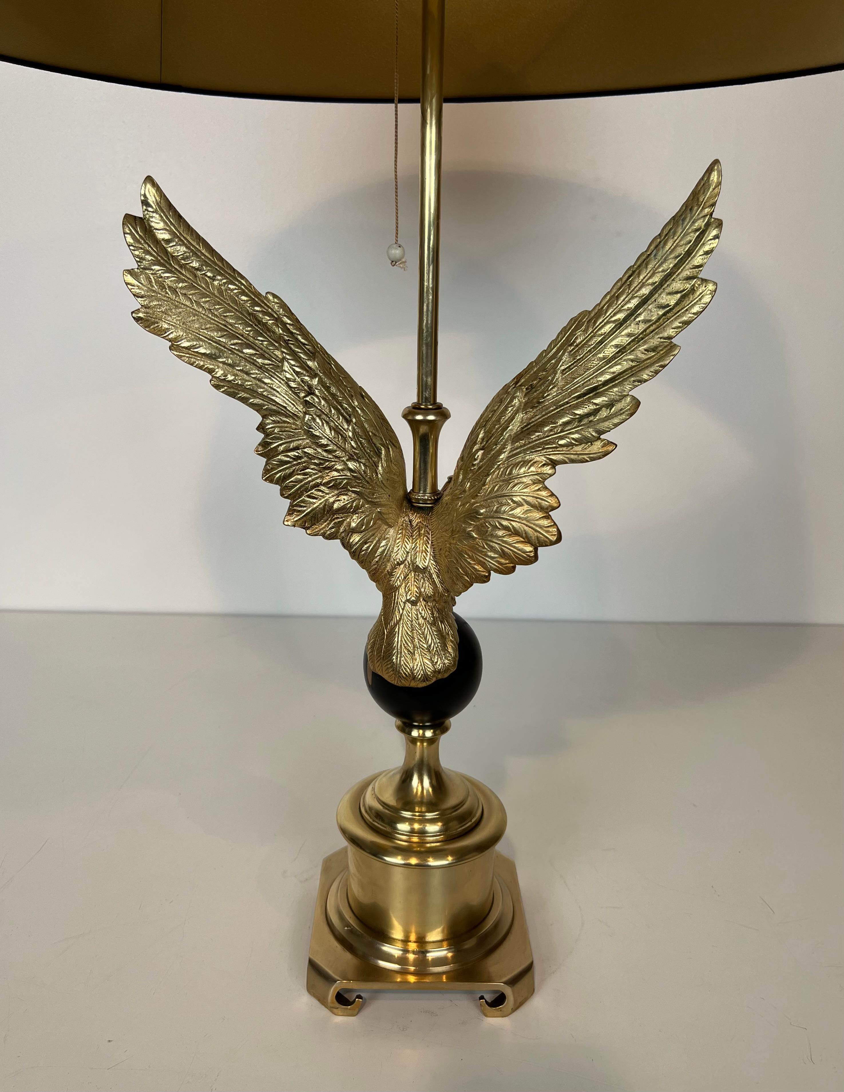 Royal Eagle Bronze Table Lamp in the Style of Maison Charles For Sale 5