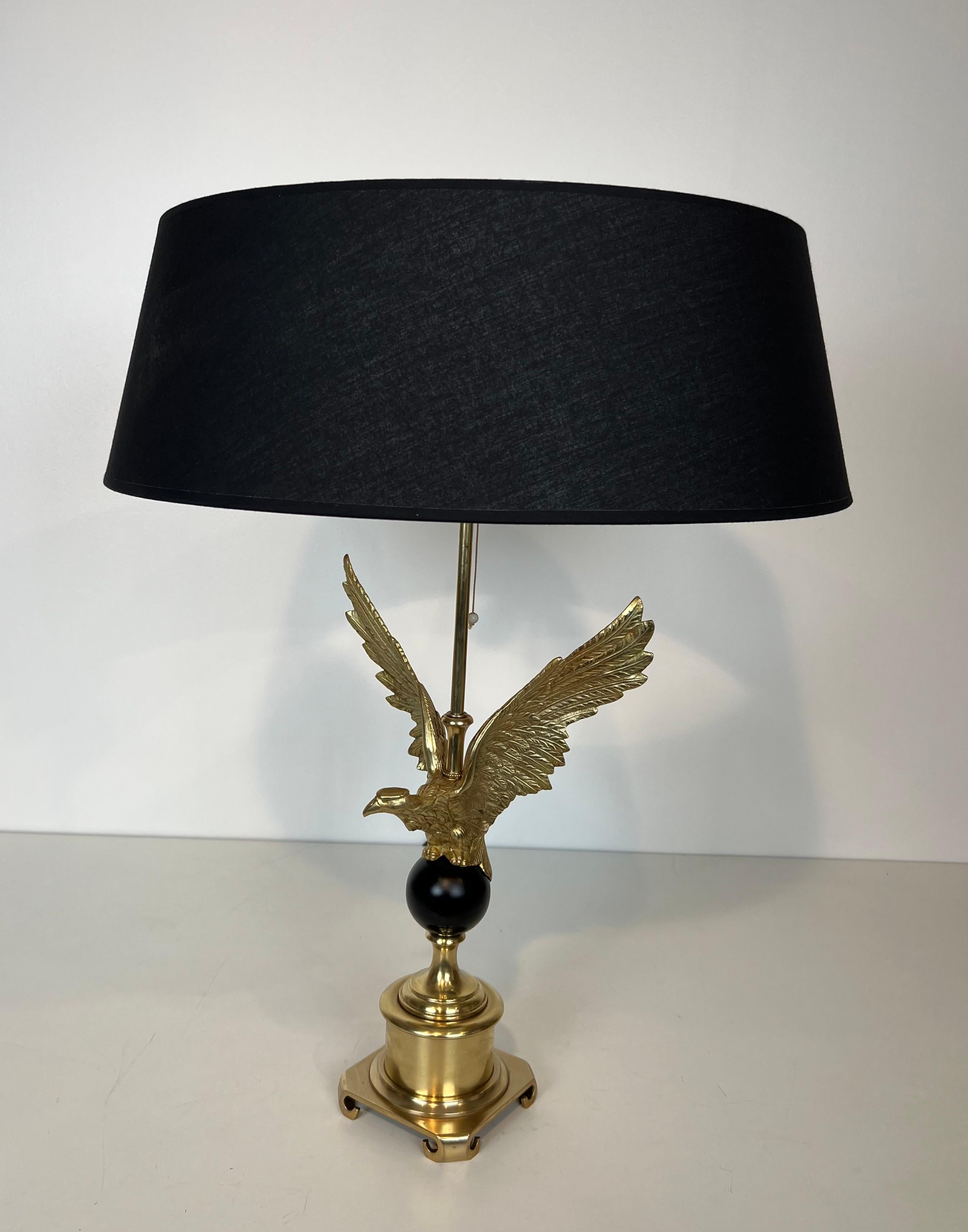 Royal Eagle Bronze Table Lamp in the Style of Maison Charles For Sale 6