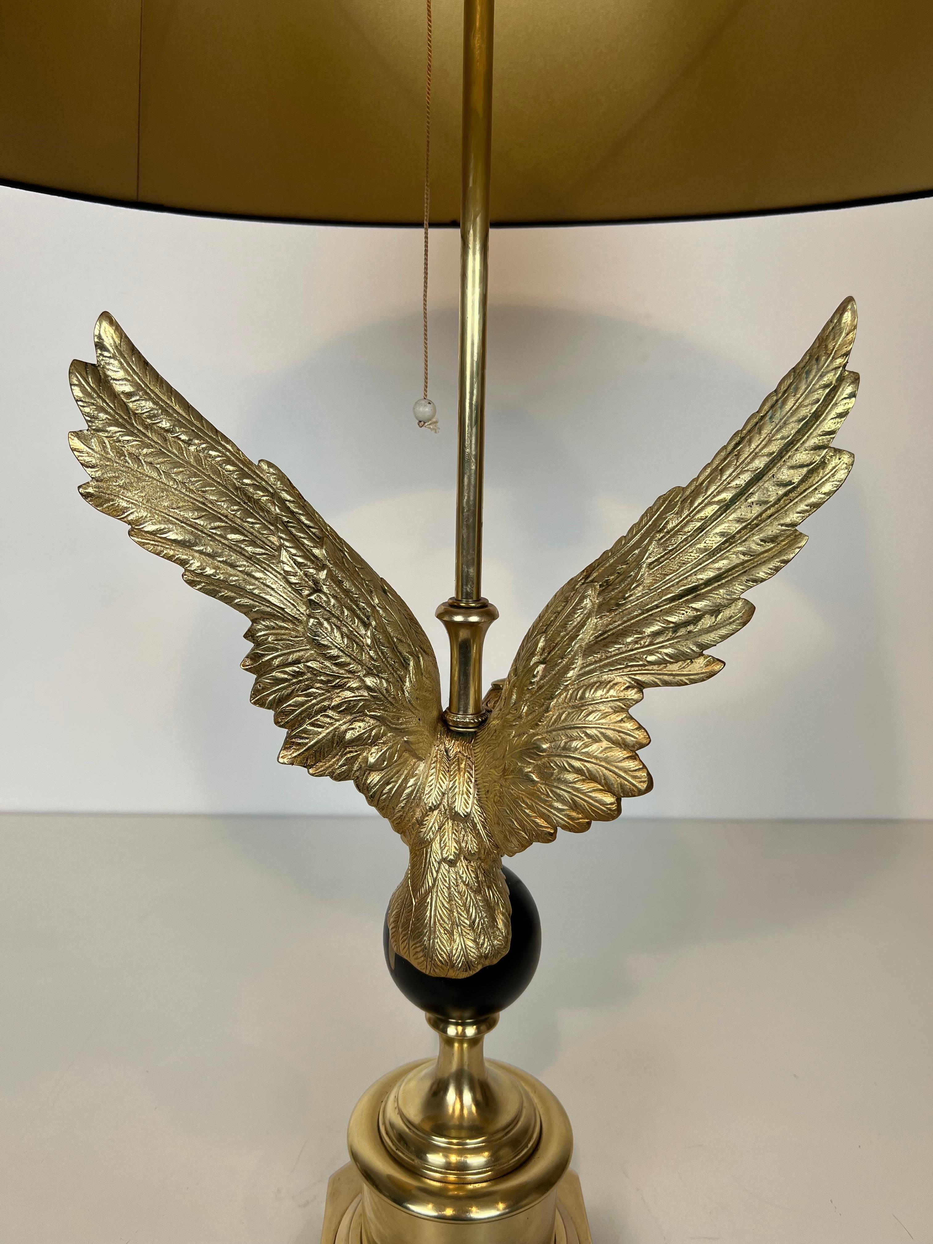 Royal Eagle Bronze Table Lamp in the Style of Maison Charles For Sale 8