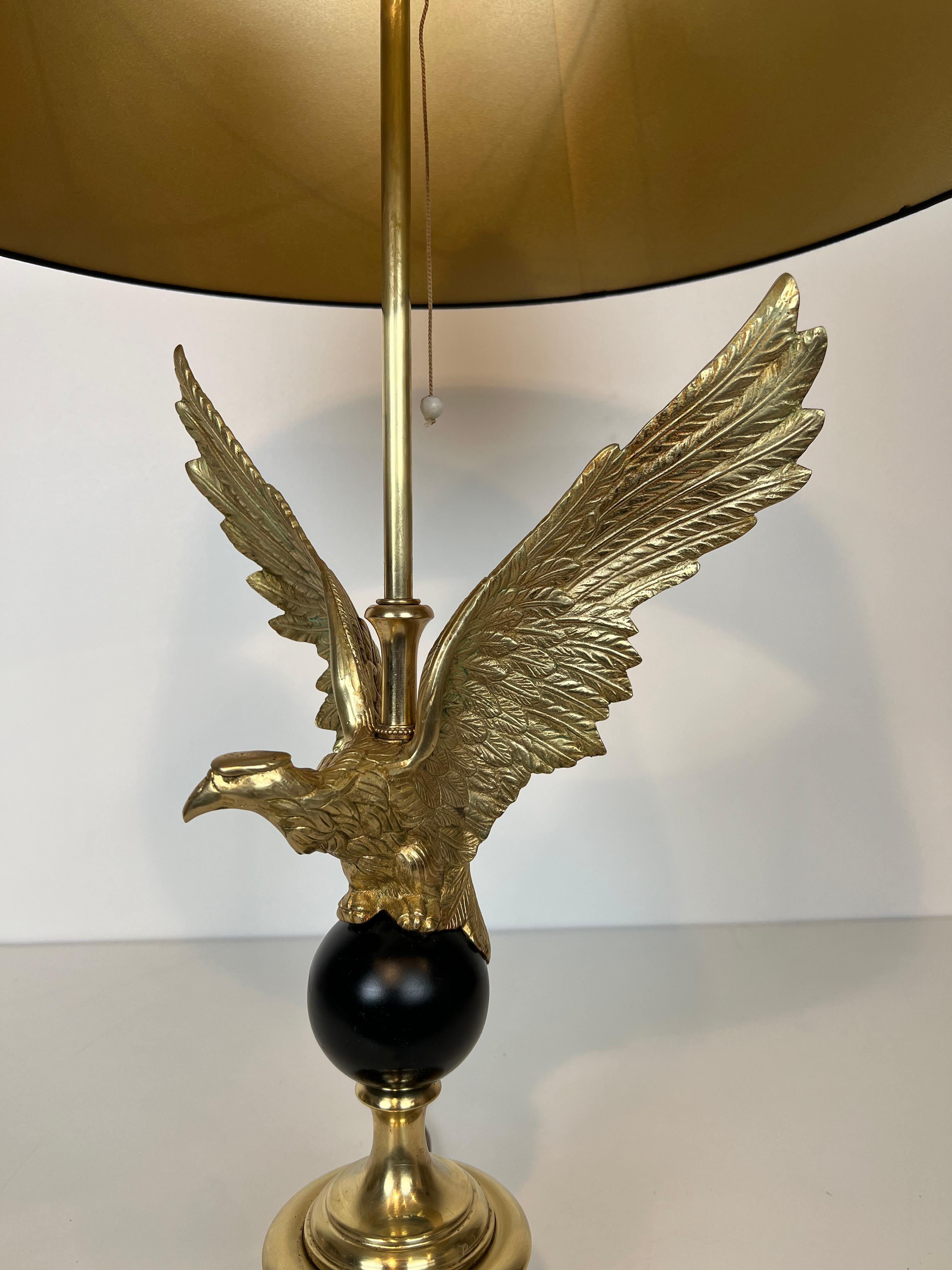 Royal Eagle Bronze Table Lamp in the Style of Maison Charles For Sale 10