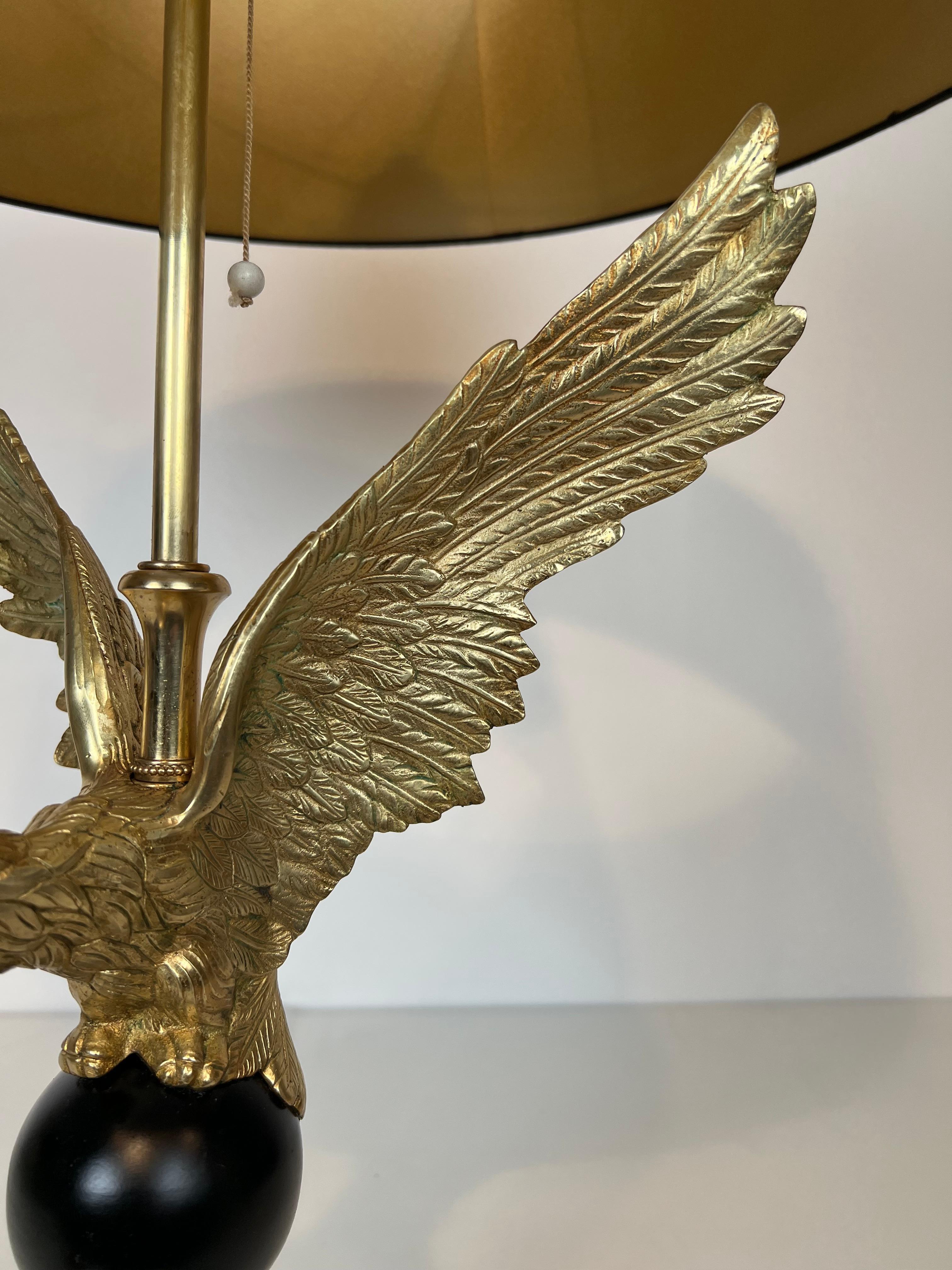 Royal Eagle Bronze Table Lamp in the Style of Maison Charles For Sale 11
