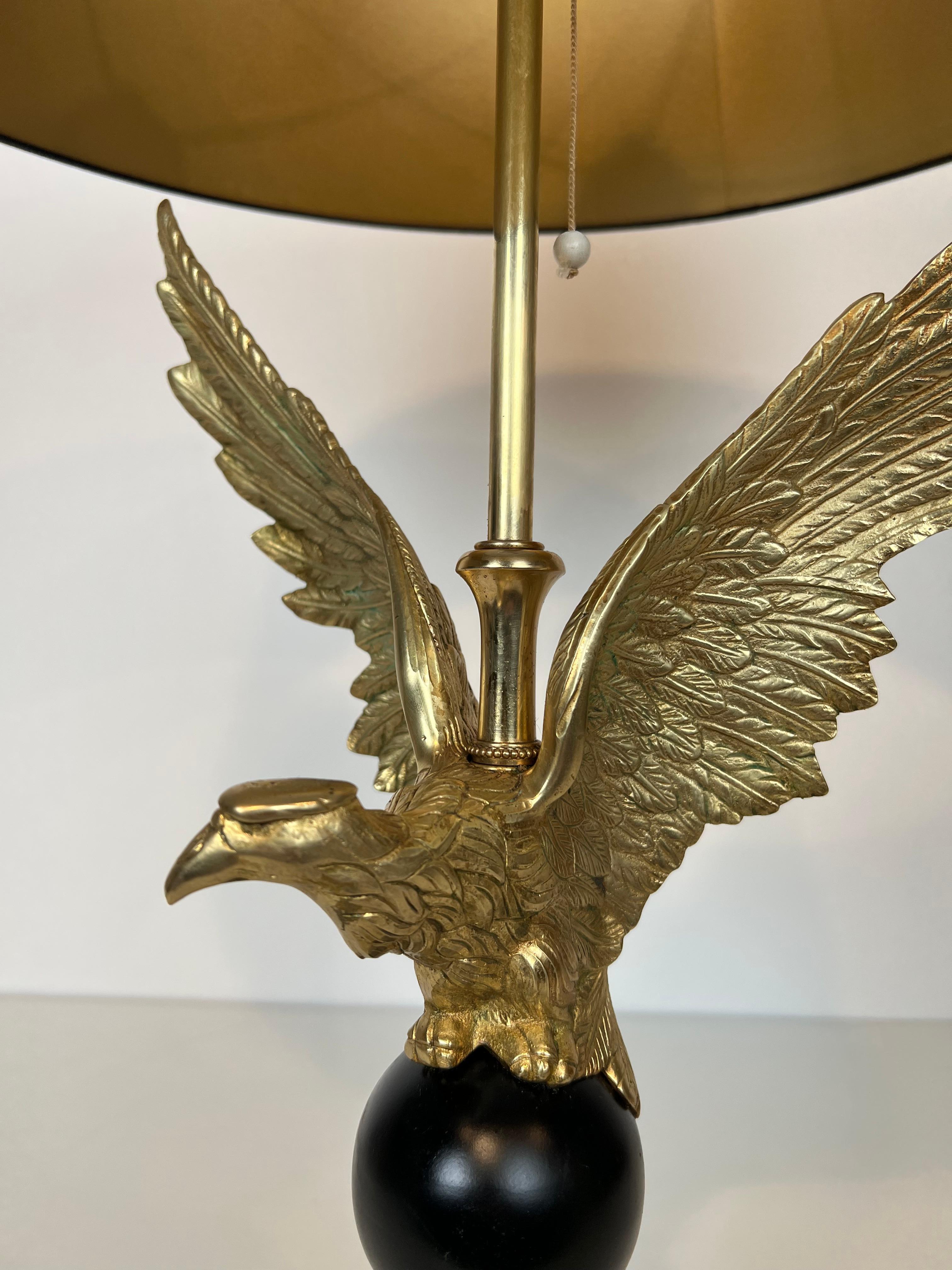 Royal Eagle Bronze Table Lamp in the Style of Maison Charles For Sale 12
