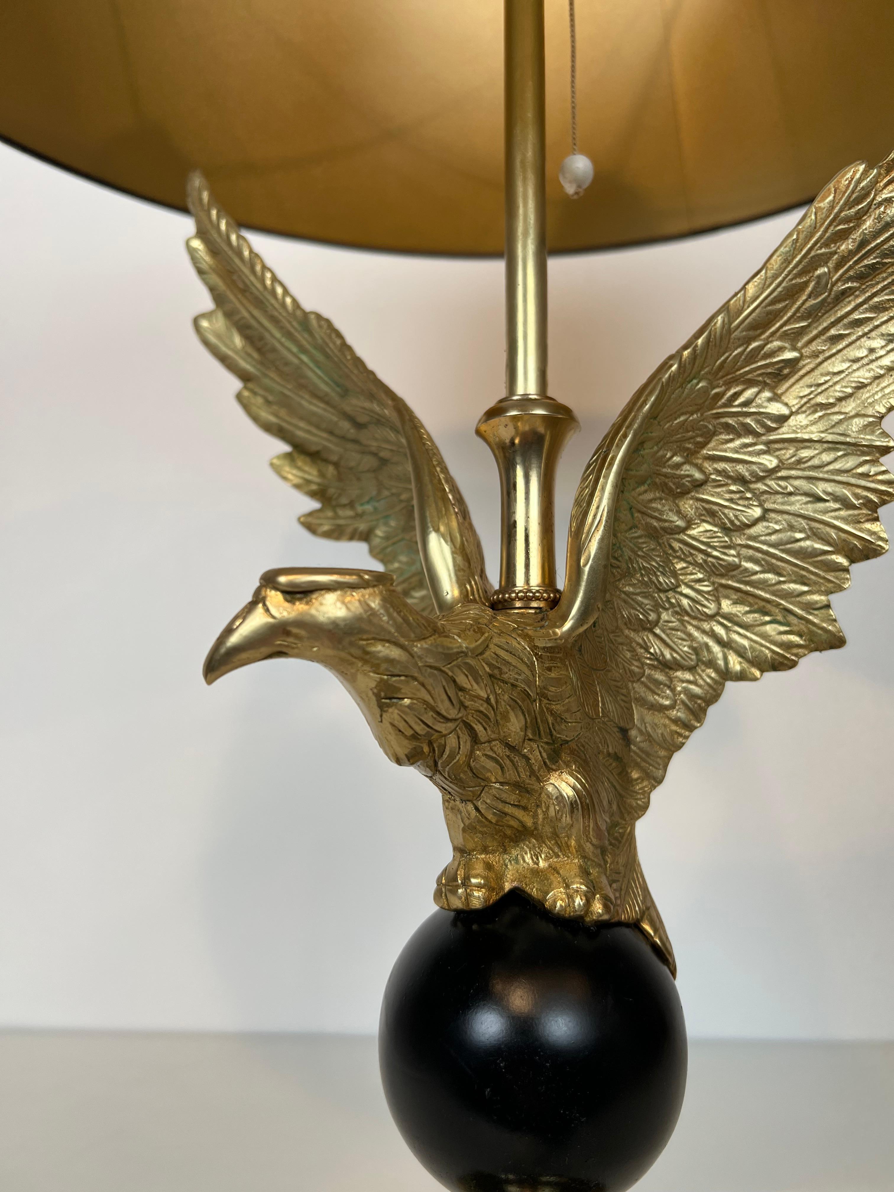 Royal Eagle Bronze Table Lamp in the Style of Maison Charles For Sale 13