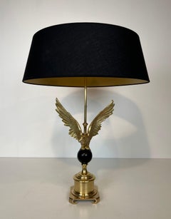 Royal Eagle Bronze Table Lamp in the Style of Maison Charles