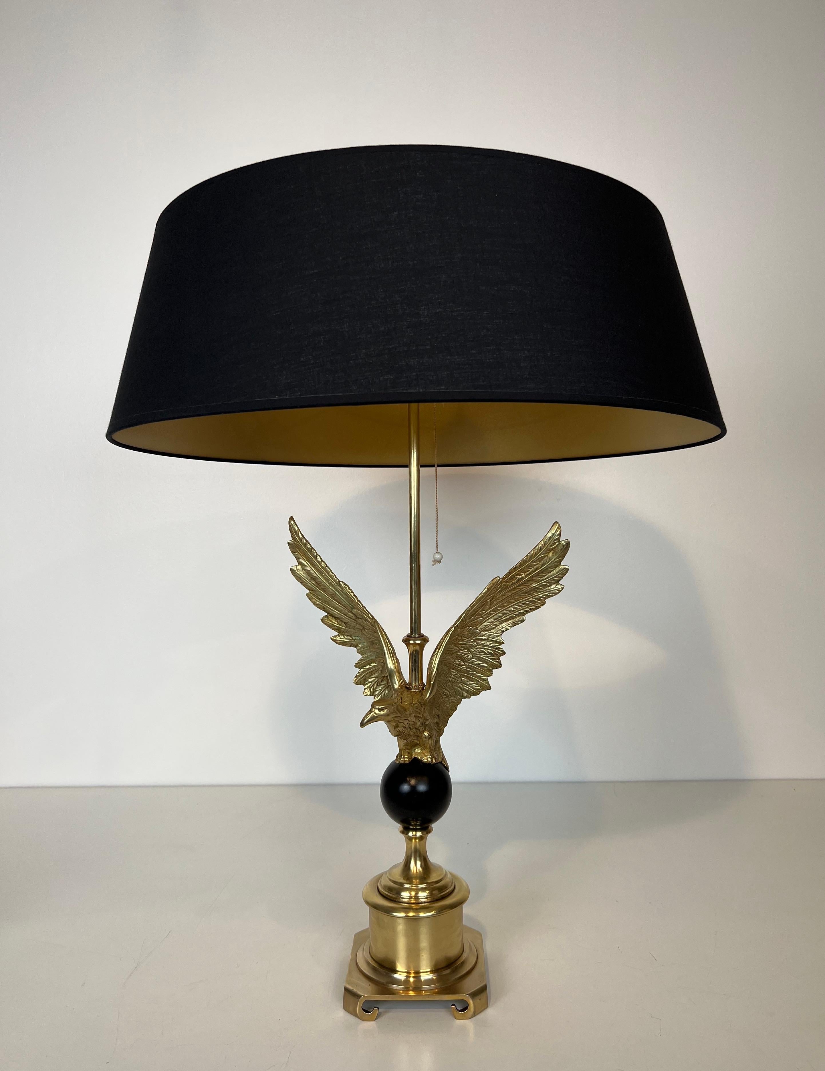 Royal Eagle Bronze Table Lamp in the Style of Maison Charles For Sale 14