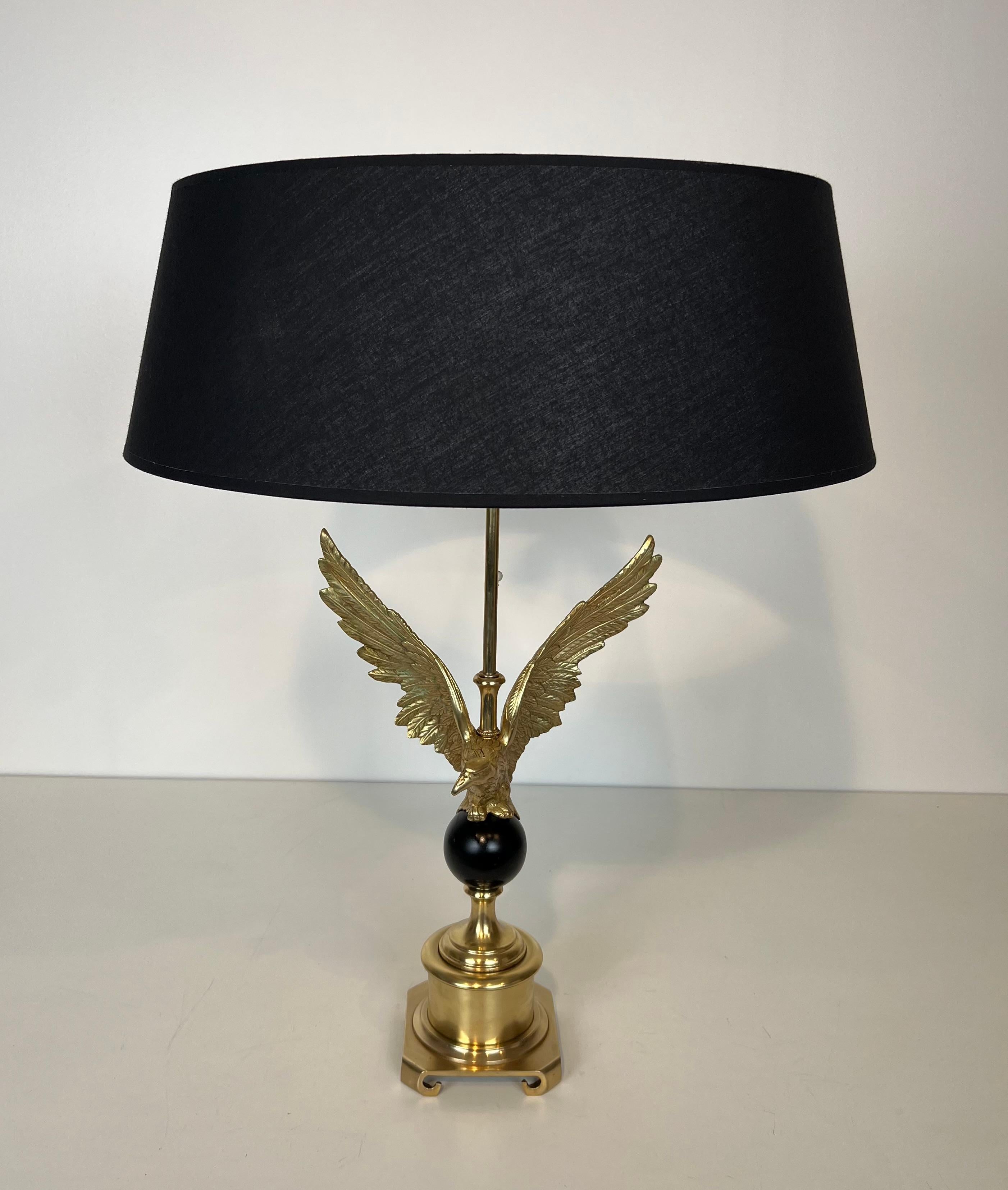 Neoclassical Royal Eagle Bronze Table Lamp in the Style of Maison Charles For Sale