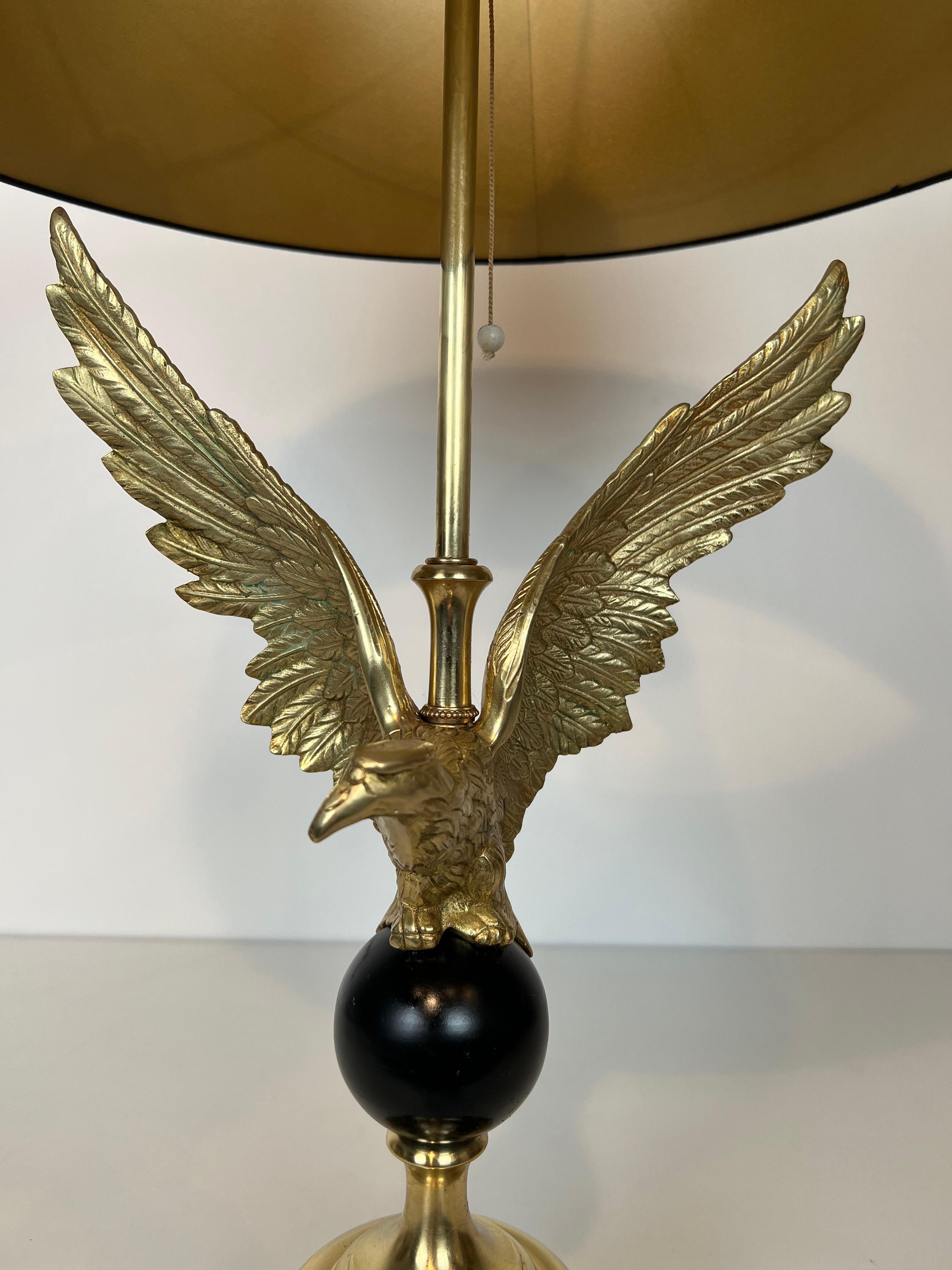 Royal Eagle Bronze Table Lamp in the Style of Maison Charles For Sale 2