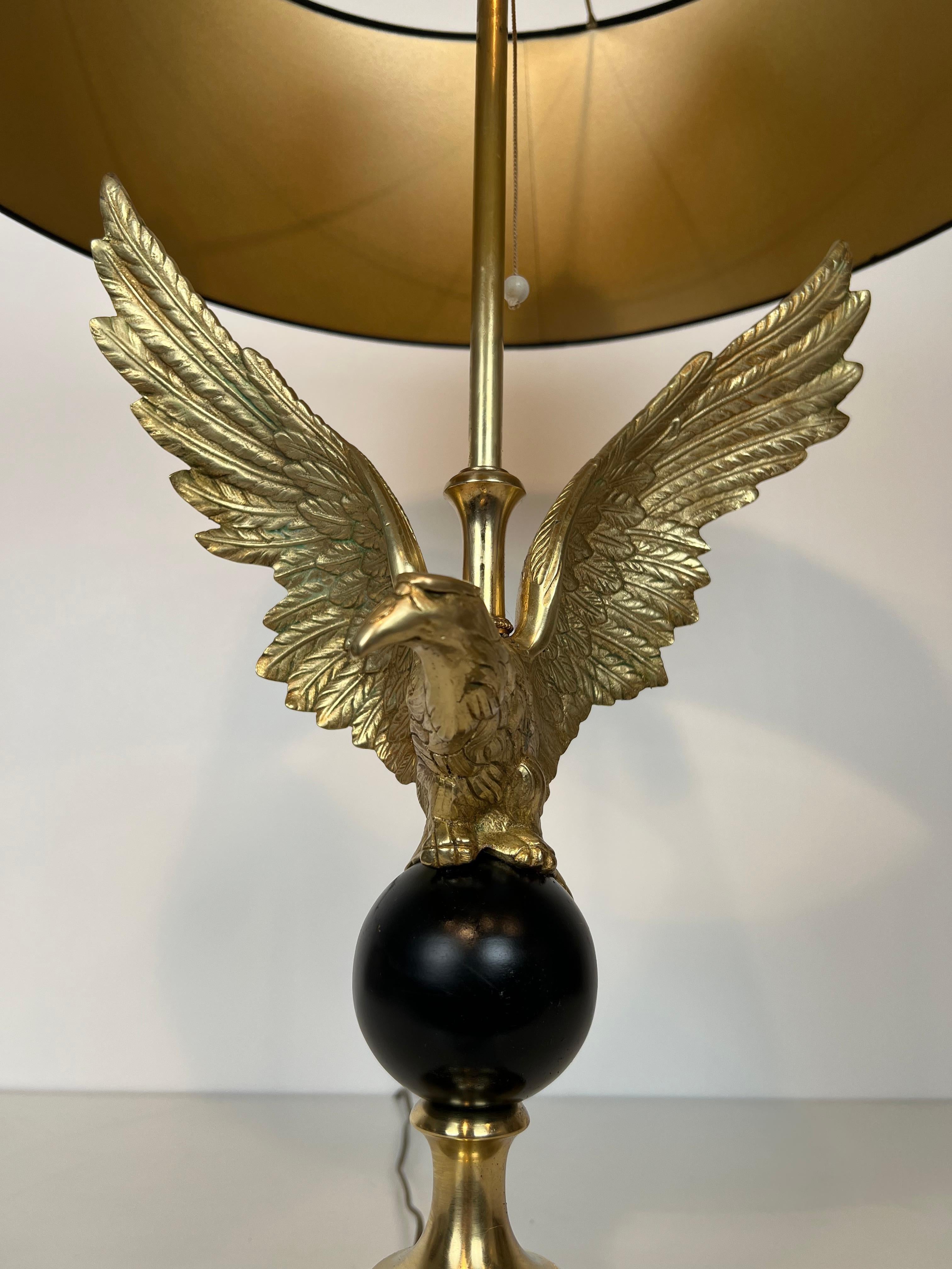 Royal Eagle Bronze Table Lamp in the Style of Maison Charles For Sale 3