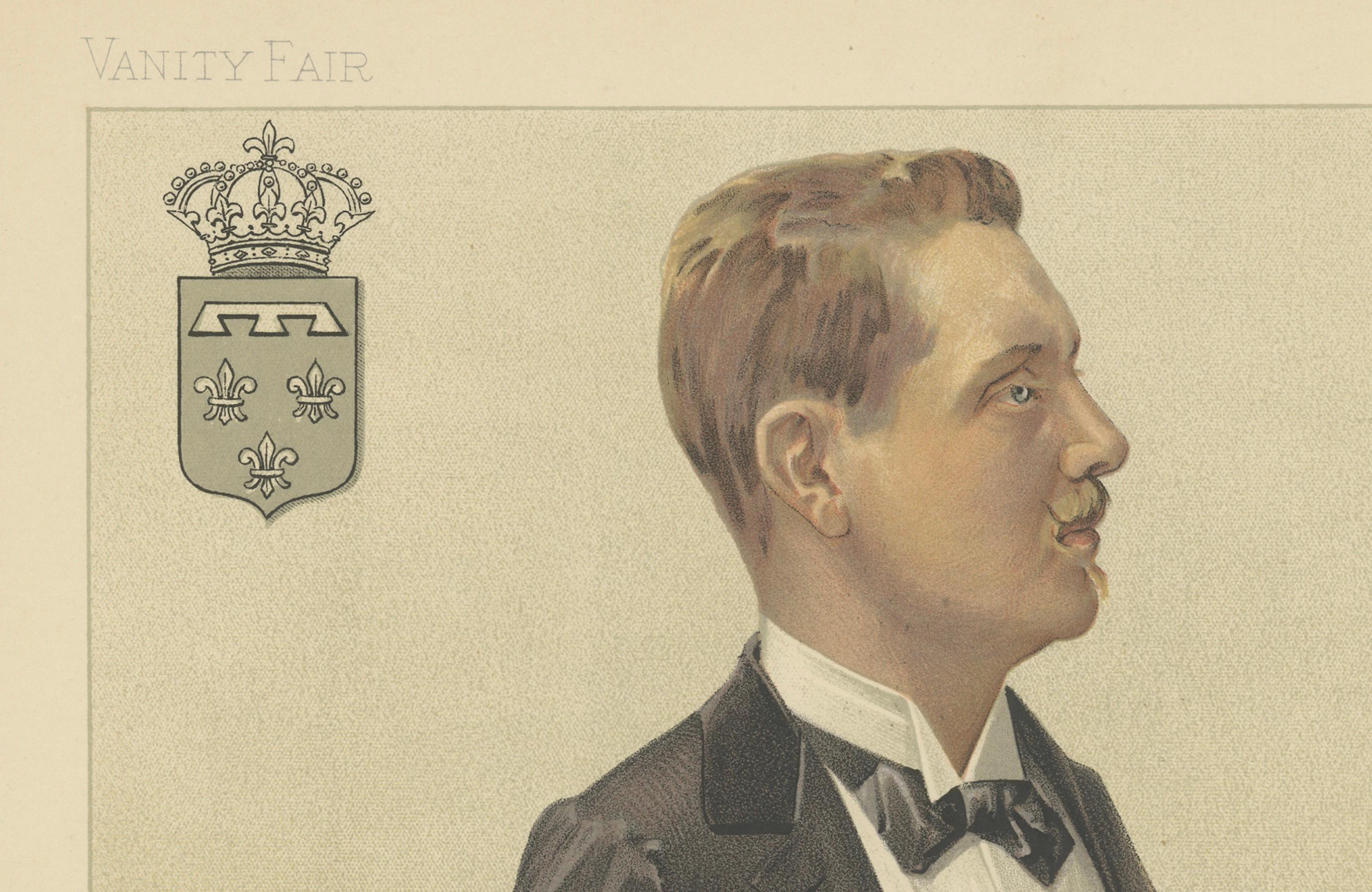 Königliche Eleganz: Prince Henry of Orleans, Fechtender Adliger, Vanity Fair 1897 (Papier) im Angebot