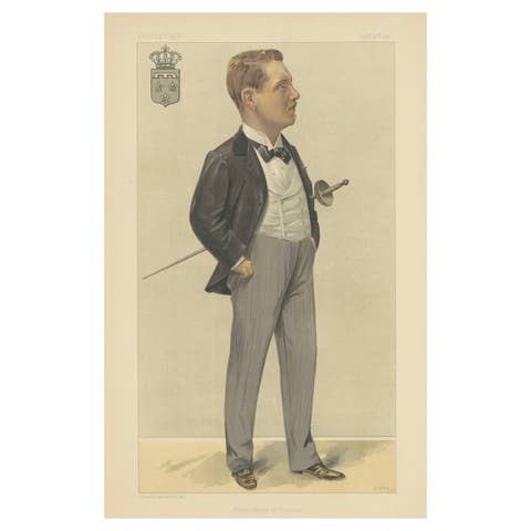 Royal Elegance: Prince Henry of Orleans, Fencing Nobleman, Vanity Fair 1897