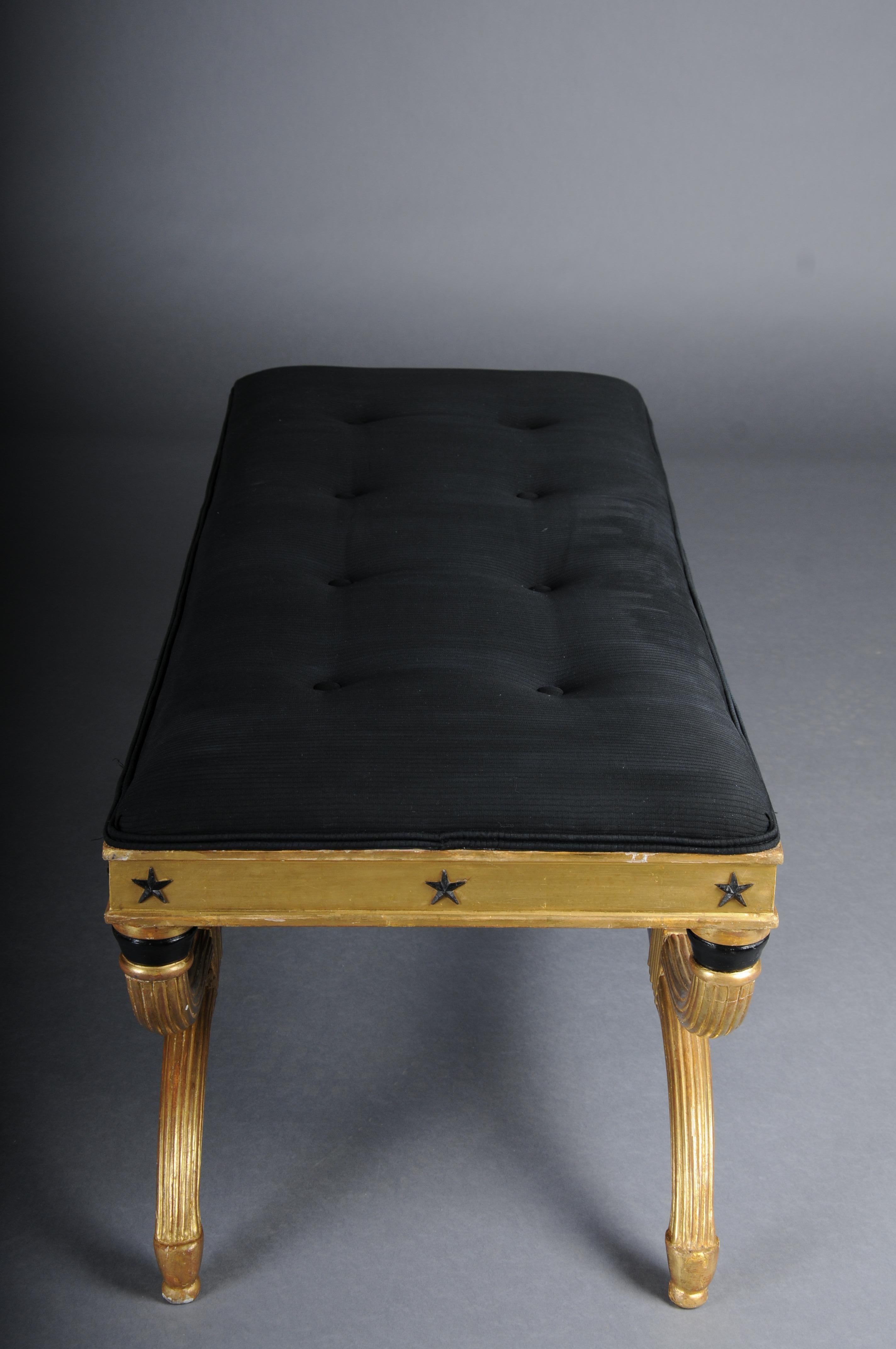 Royal Empire bench, gold-plated, black 3