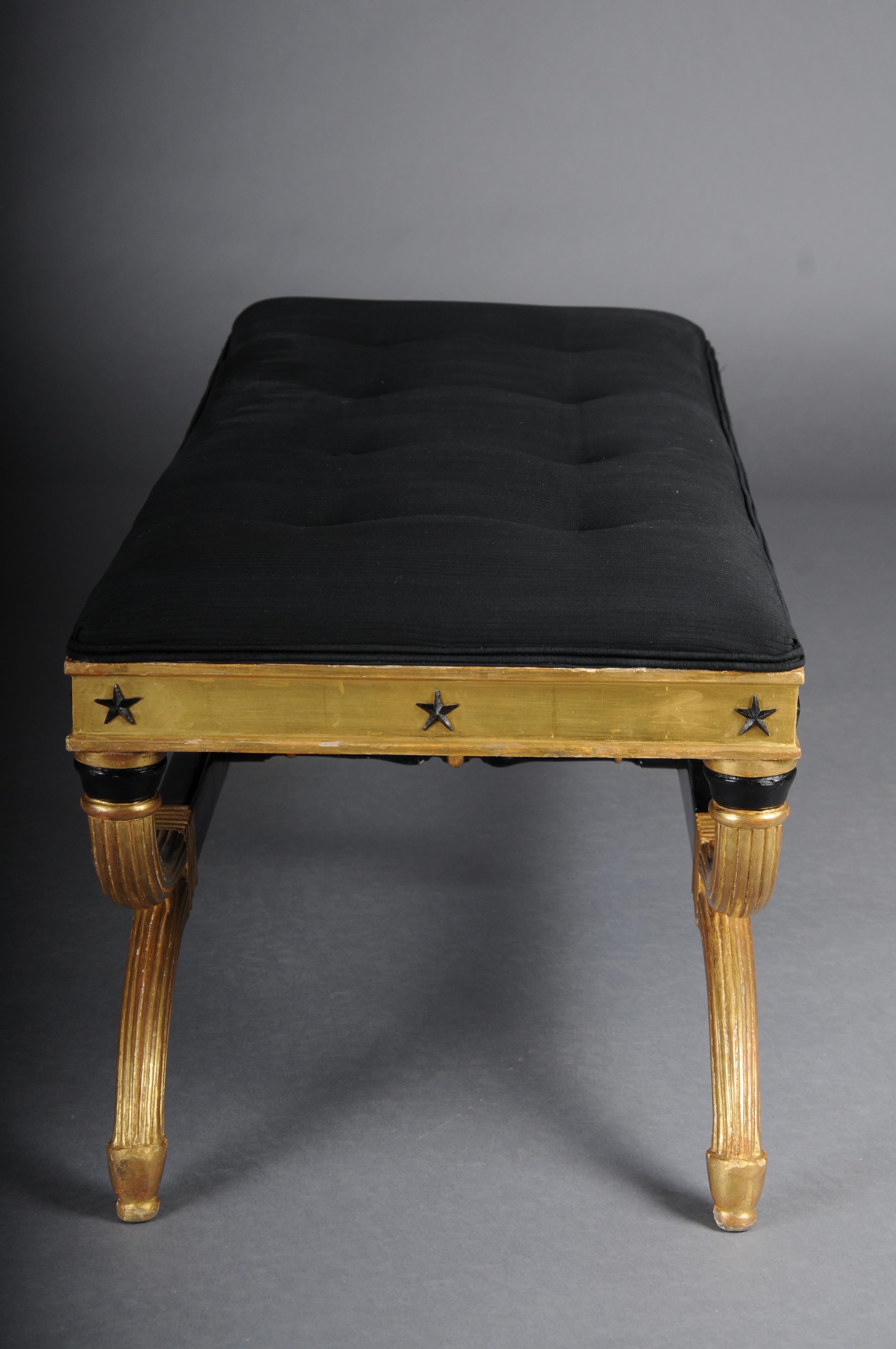 Royal Empire bench, gold-plated, black 4