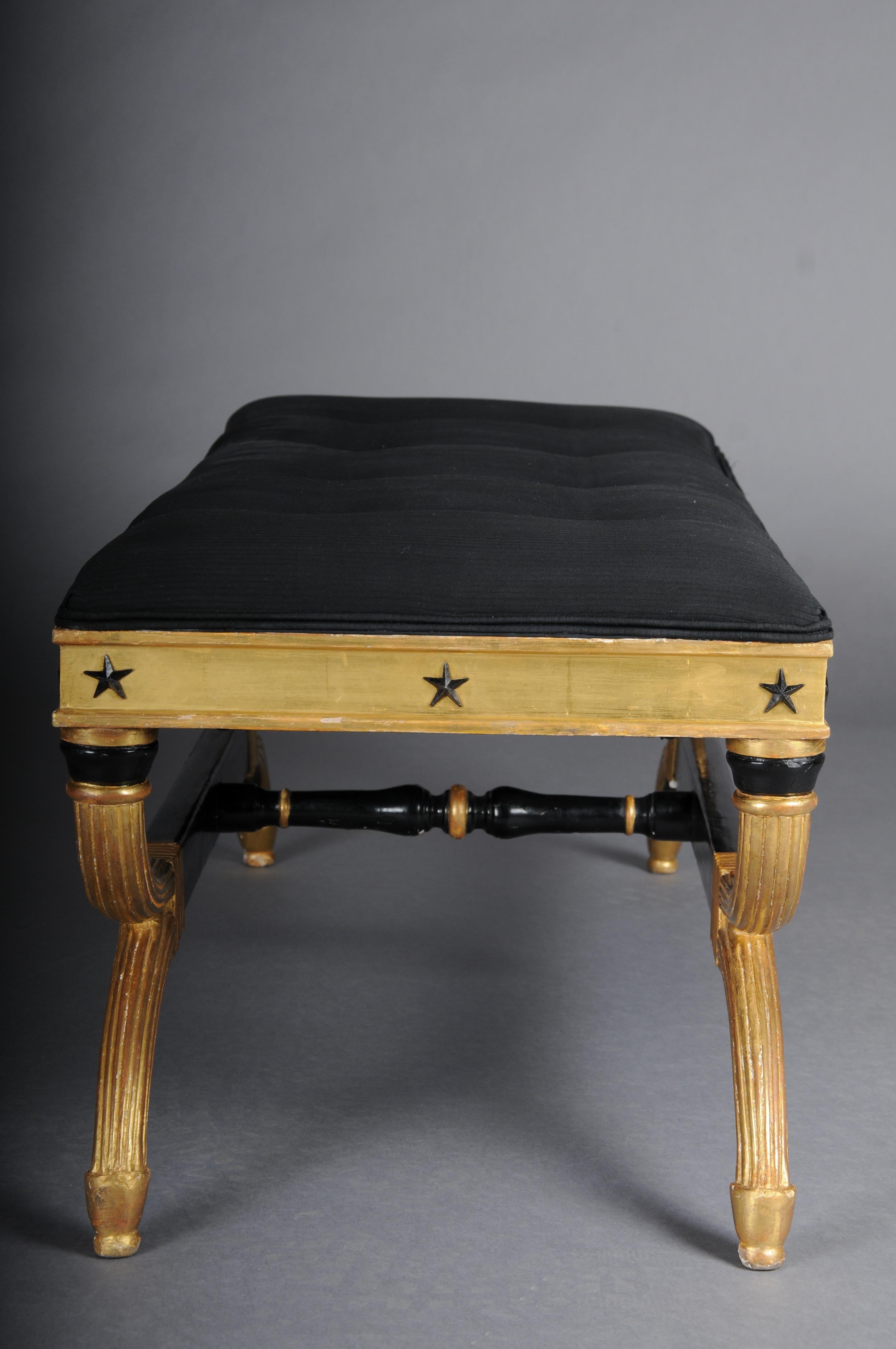 Royal Empire bench, gold-plated, black 5