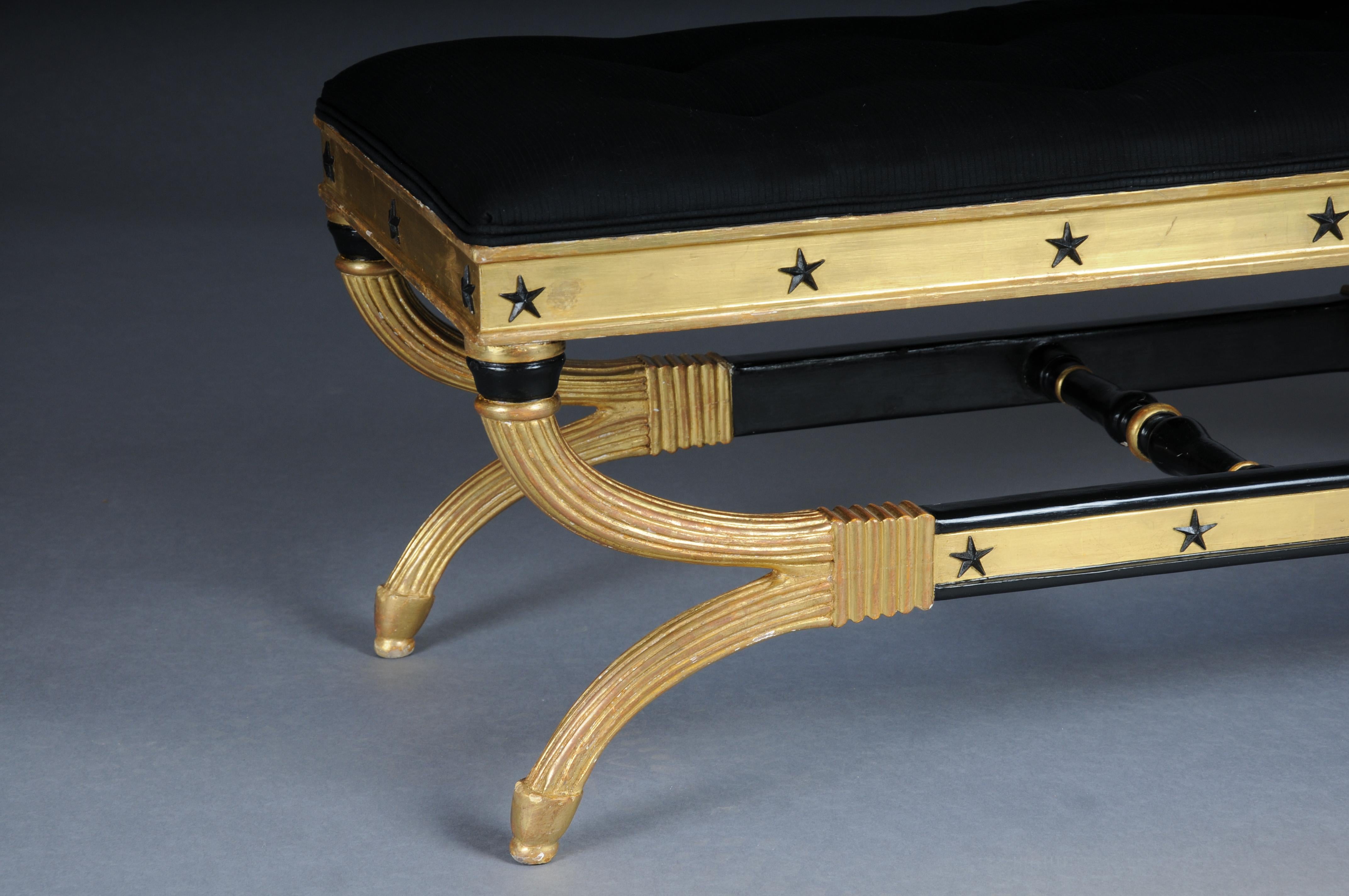 Royal Empire bench, gold-plated, black 1