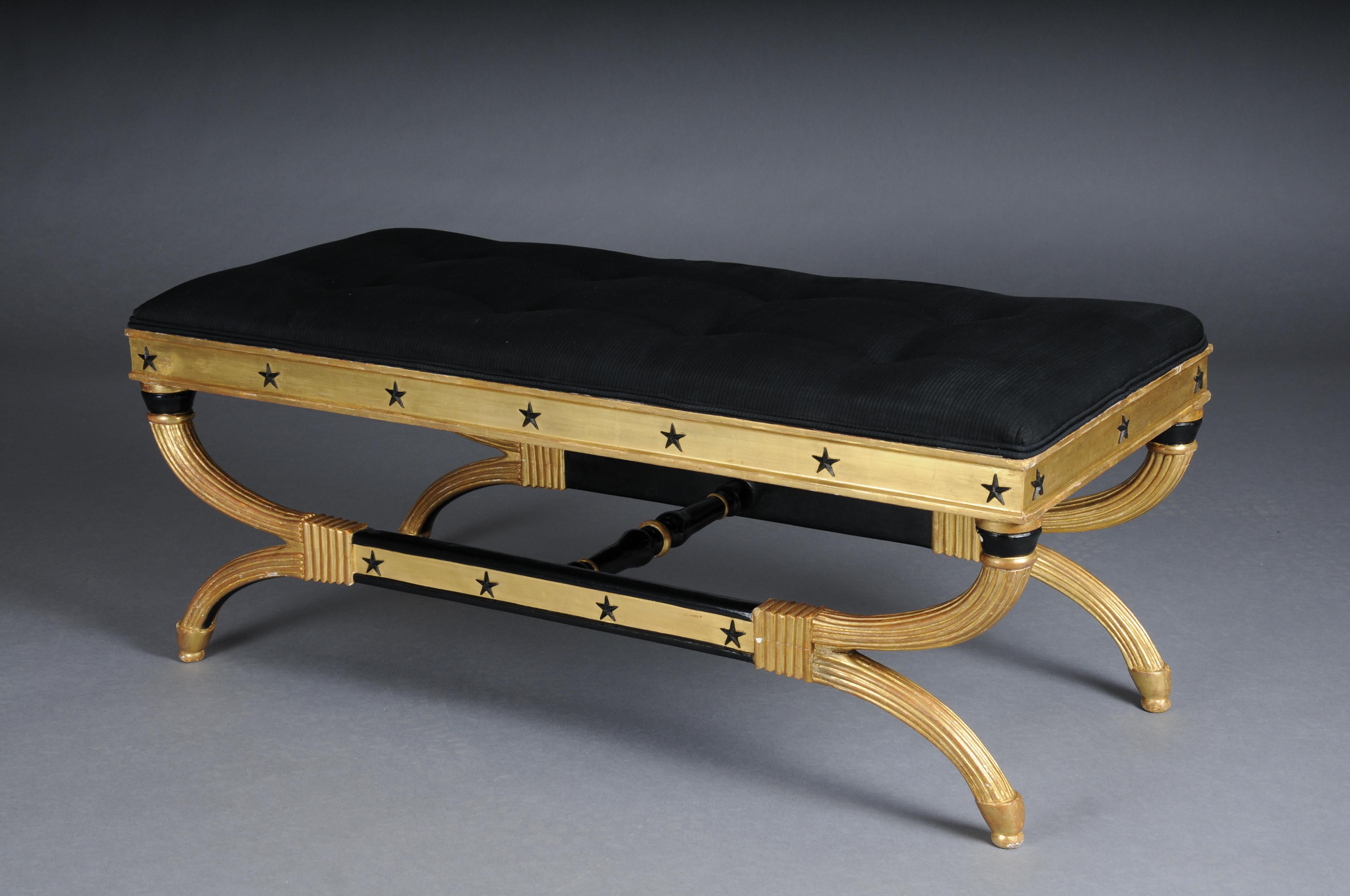Royal Empire bench, gold-plated, black 2