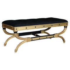 Royal Empire bench, gold-plated, black