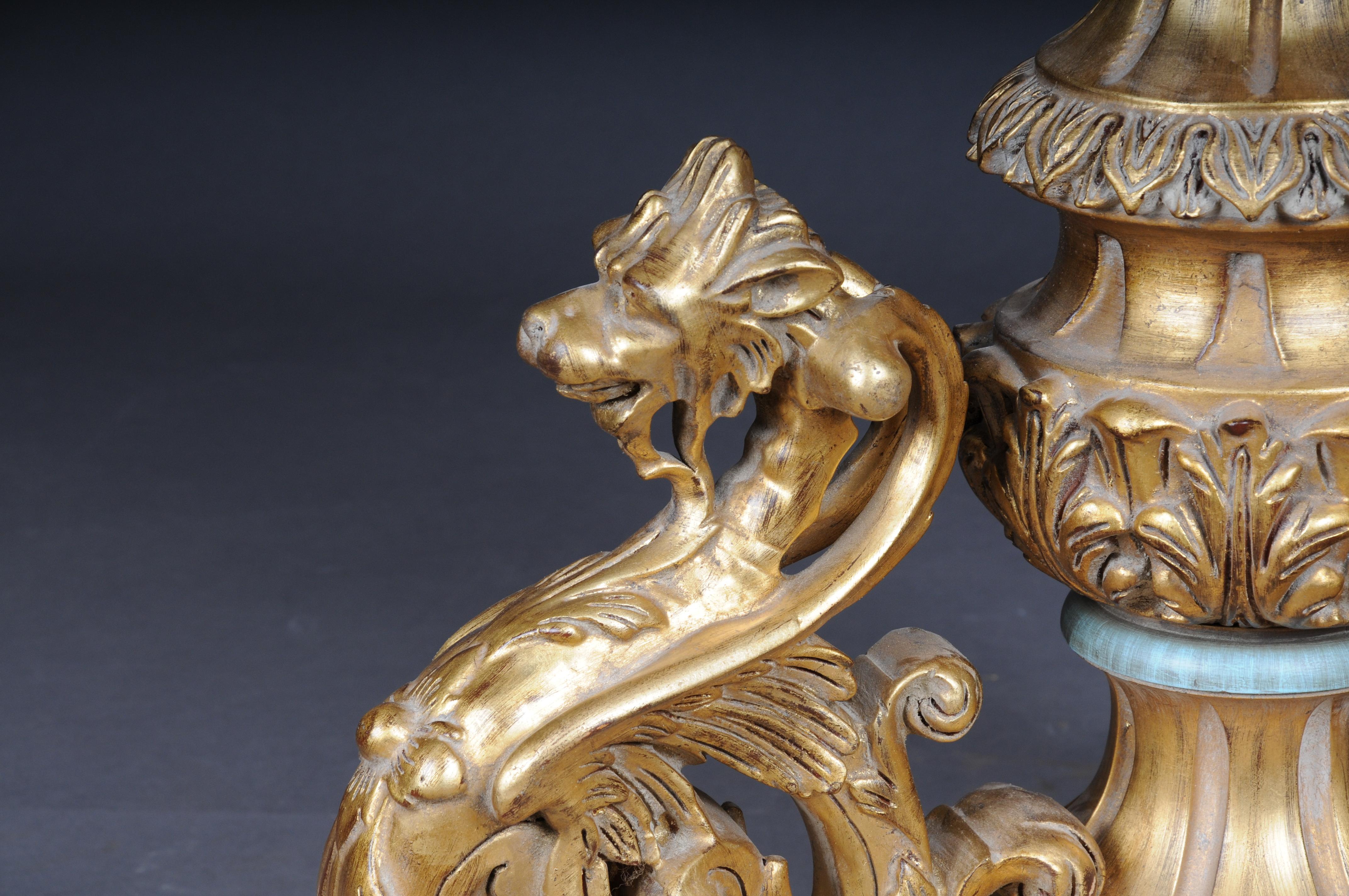 Royal Empire column pedestal, solid wood gold For Sale 6