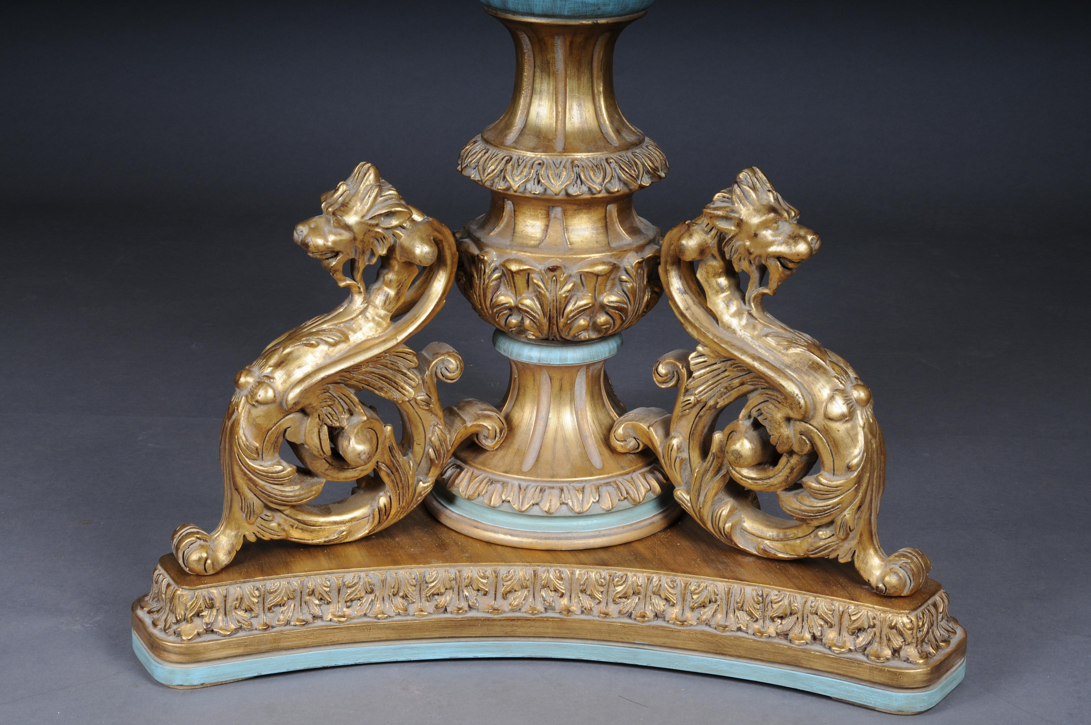 Sculpté à la main Piédestal colonne Royal Empire en bois massif et or en vente