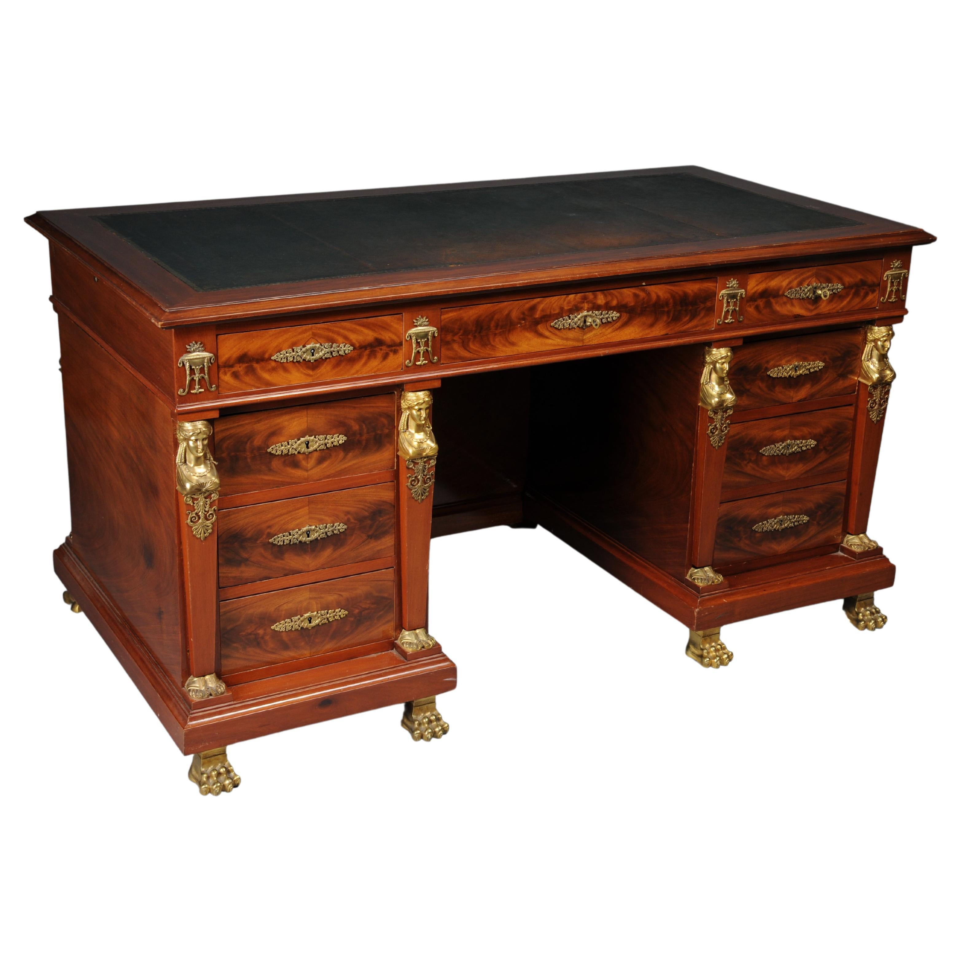 Royal Empire Desk/Bureau Plat, Gilt Bronze, 19th Century