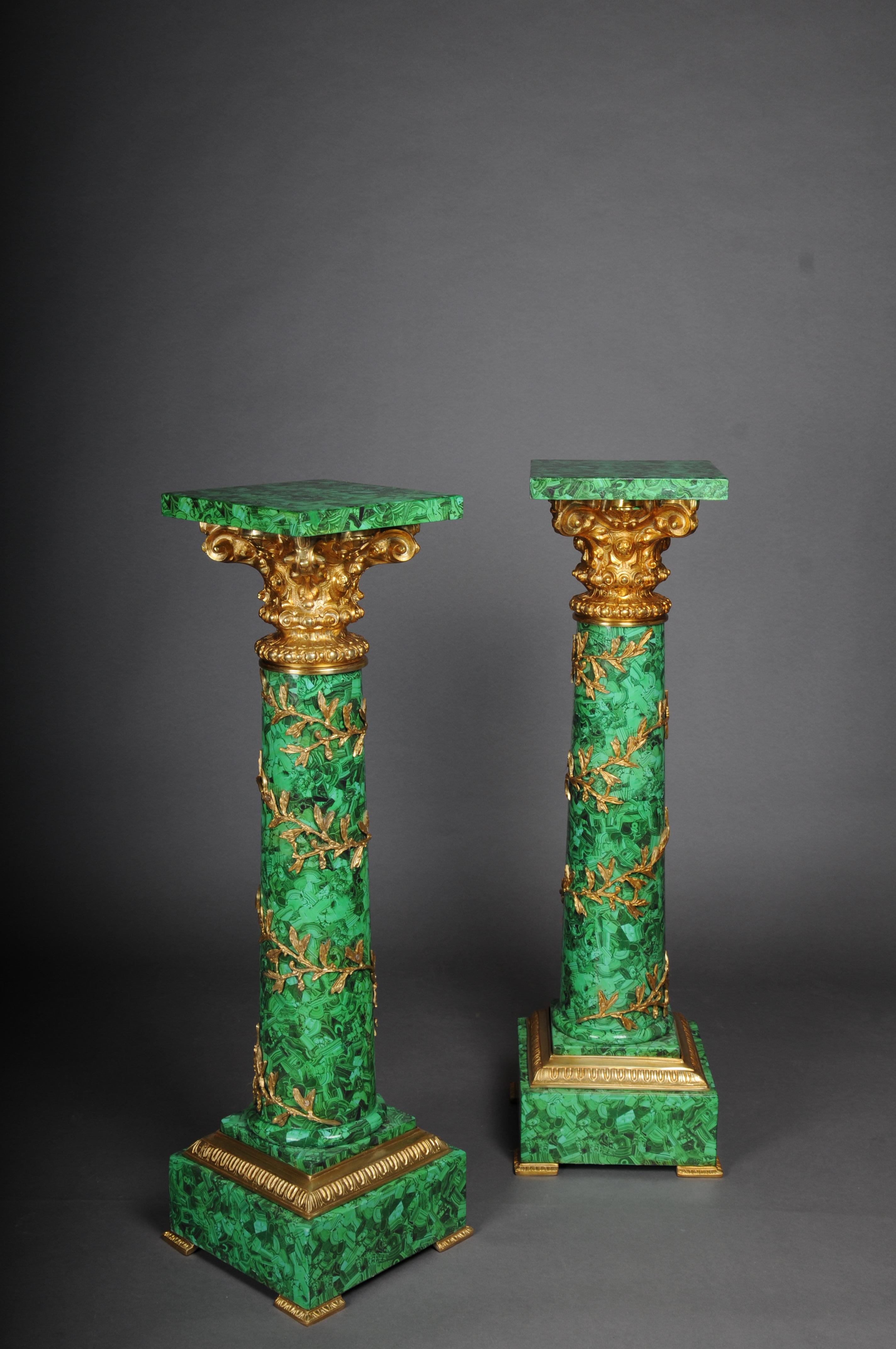Royal Empire column with malachite and gilt bronze For Sale 3