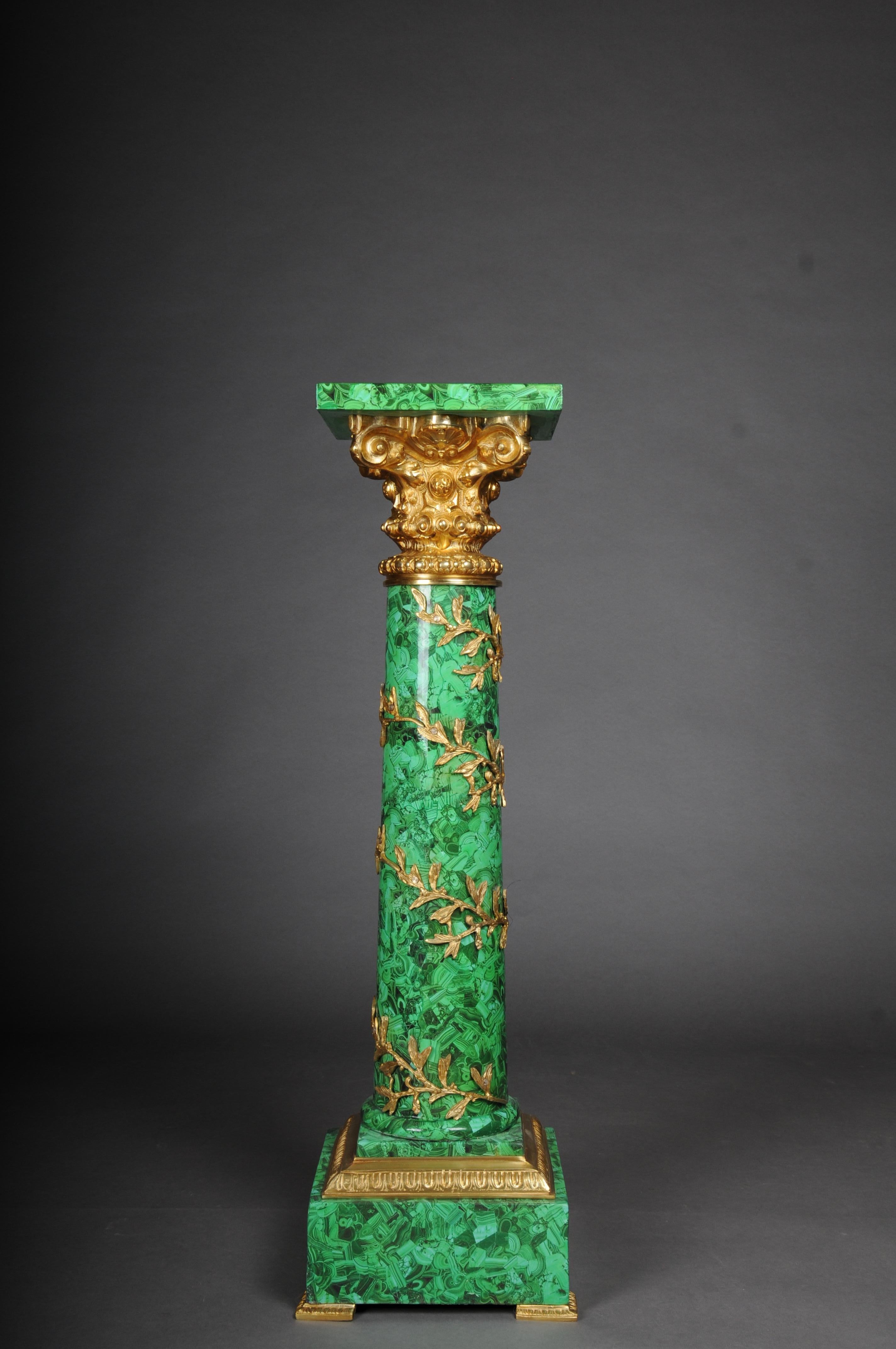 20th Century Royal Empire column with malachite and gilt bronze For Sale