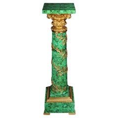 Colonne royale Empire avec malachite et bronze doré